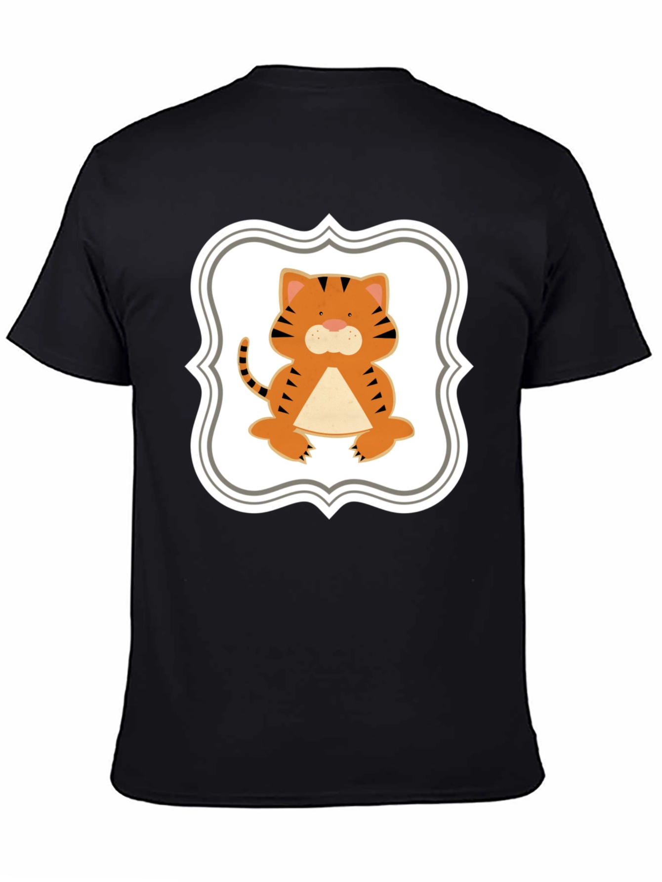 Cute Tiger Graphic Tee - Black Unisex Shirt