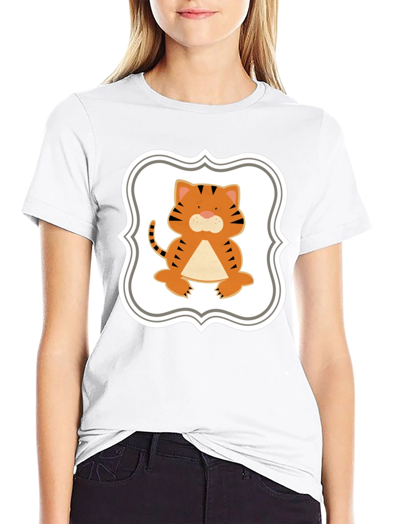 Cute Tiger Graphic Tee - Black Unisex Shirt