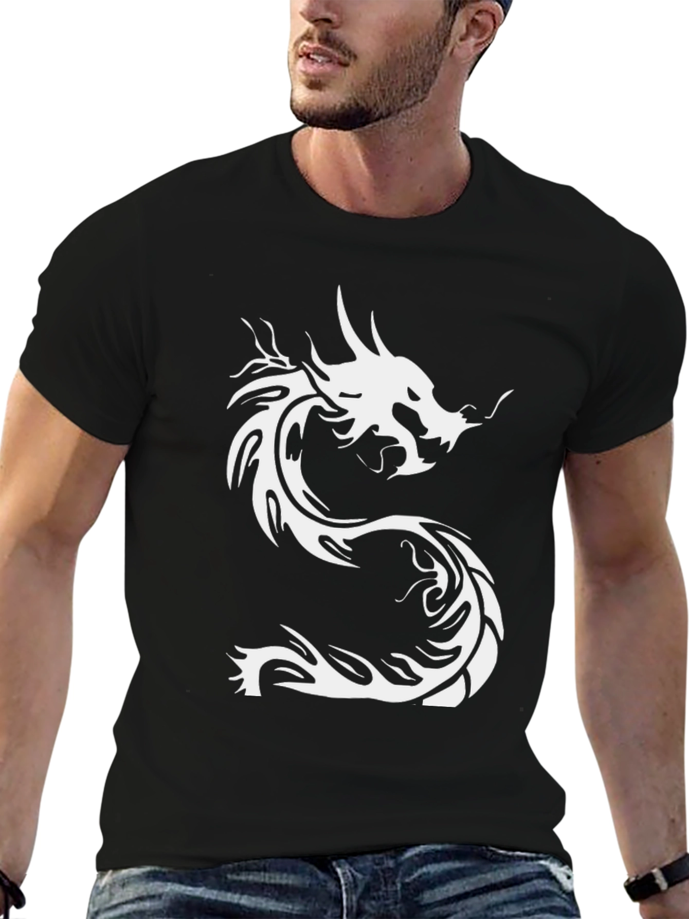 Dragon Graphic Black Tee - Stylish Mens Shirt