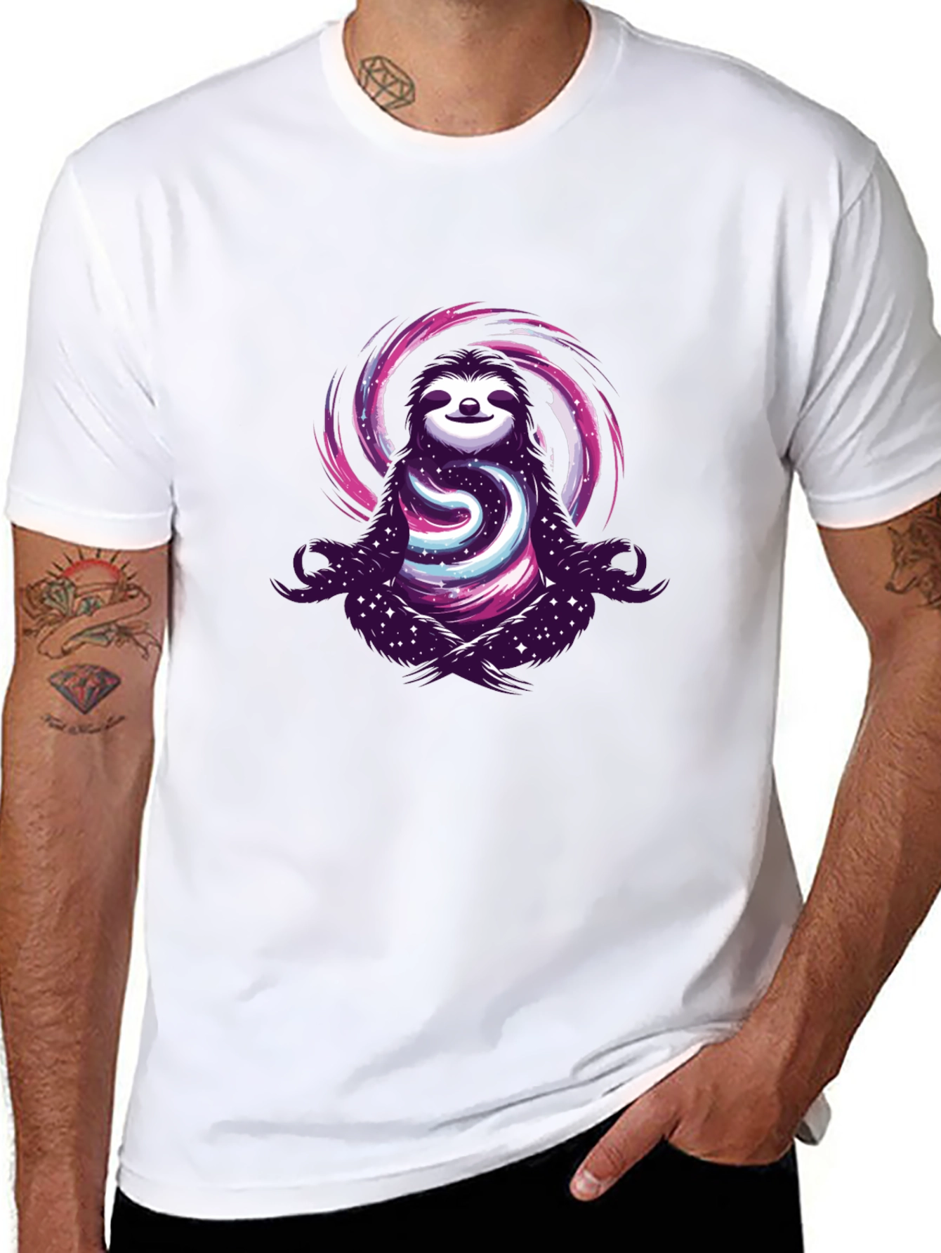 Cosmic Sloth T-Shirt - Galactic Zen Style