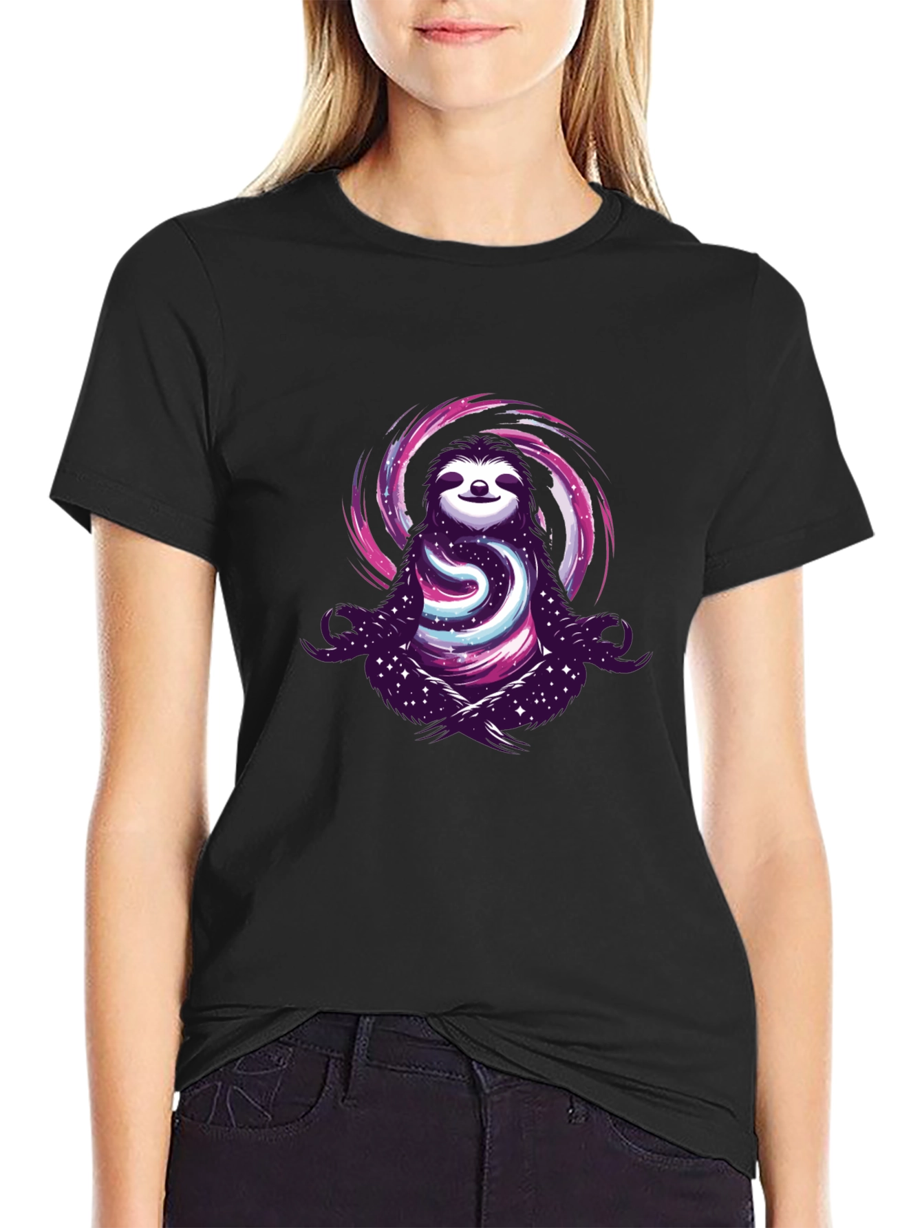 Cosmic Sloth T-Shirt - Galactic Zen Style