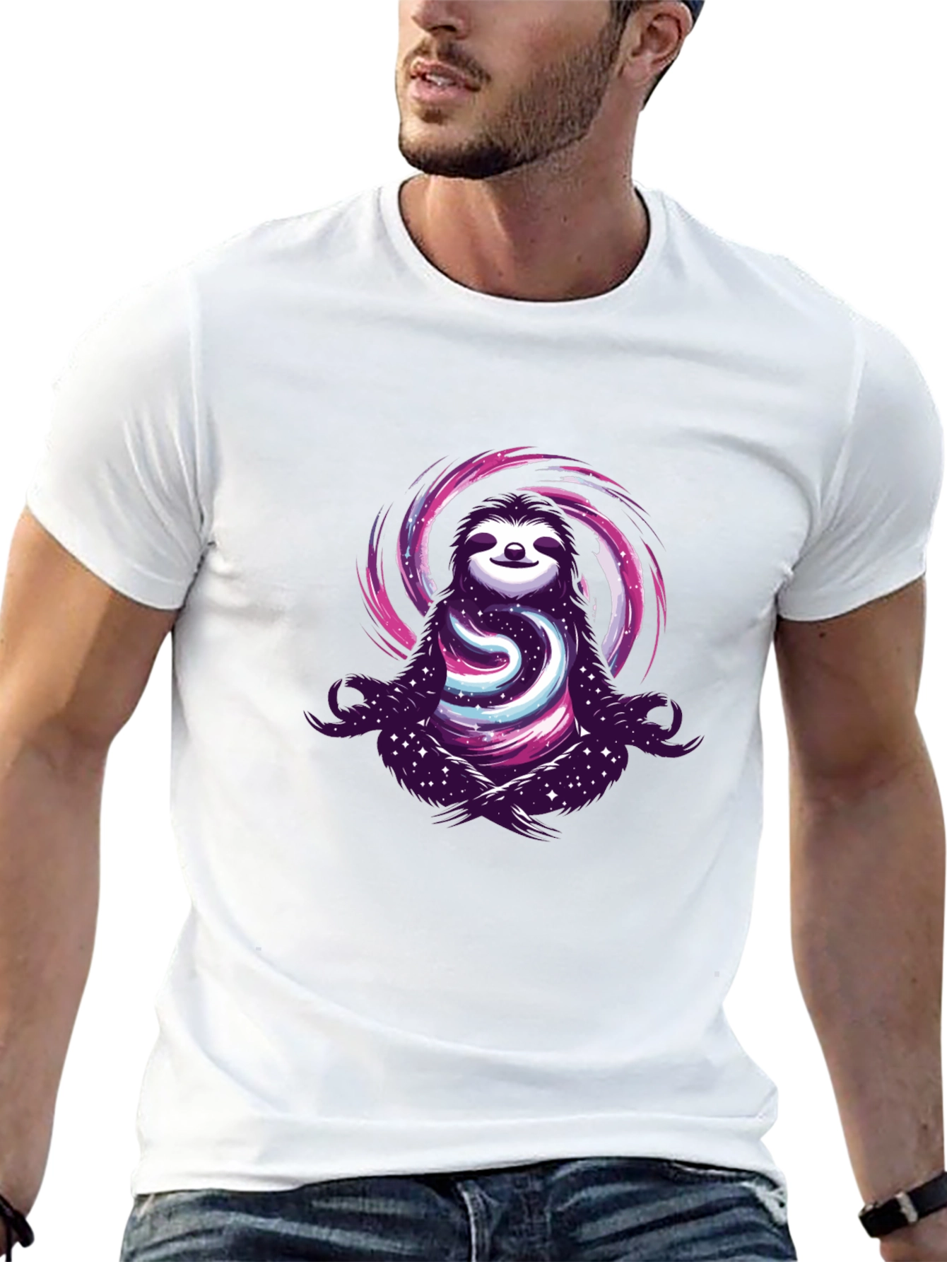 Cosmic Sloth T-Shirt - Galactic Zen Style