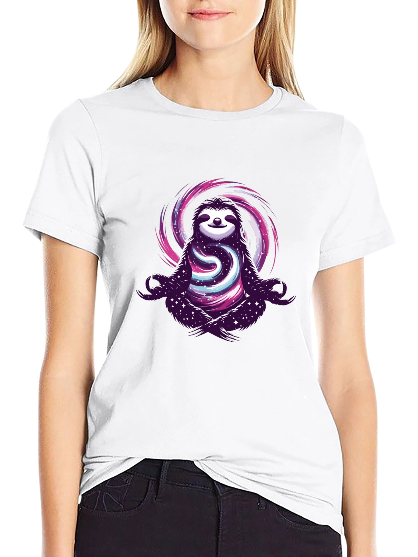 Cosmic Sloth T-Shirt - Galactic Zen Style
