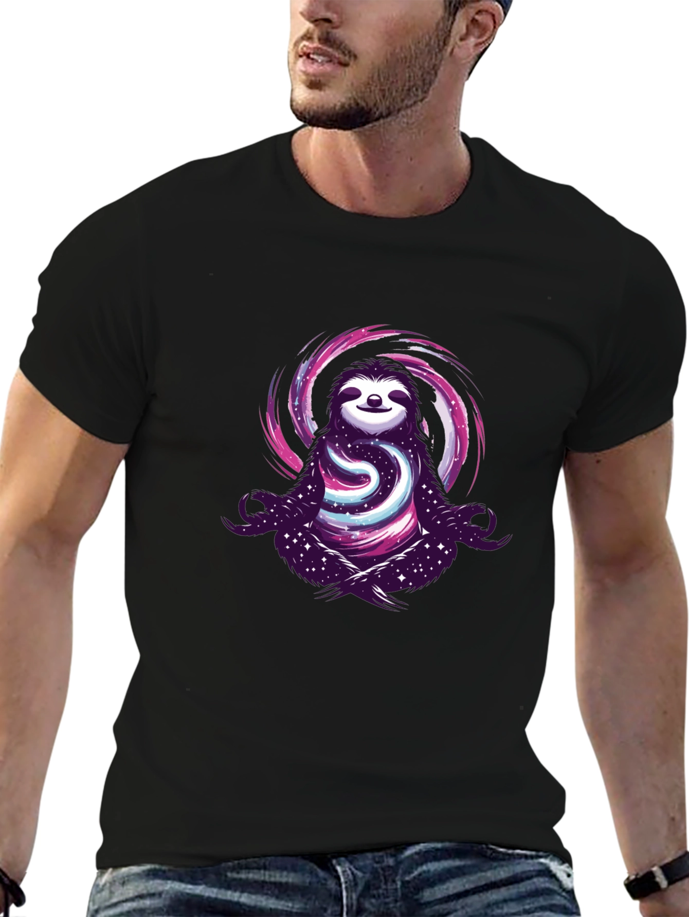 Cosmic Sloth T-Shirt - Galactic Zen Style
