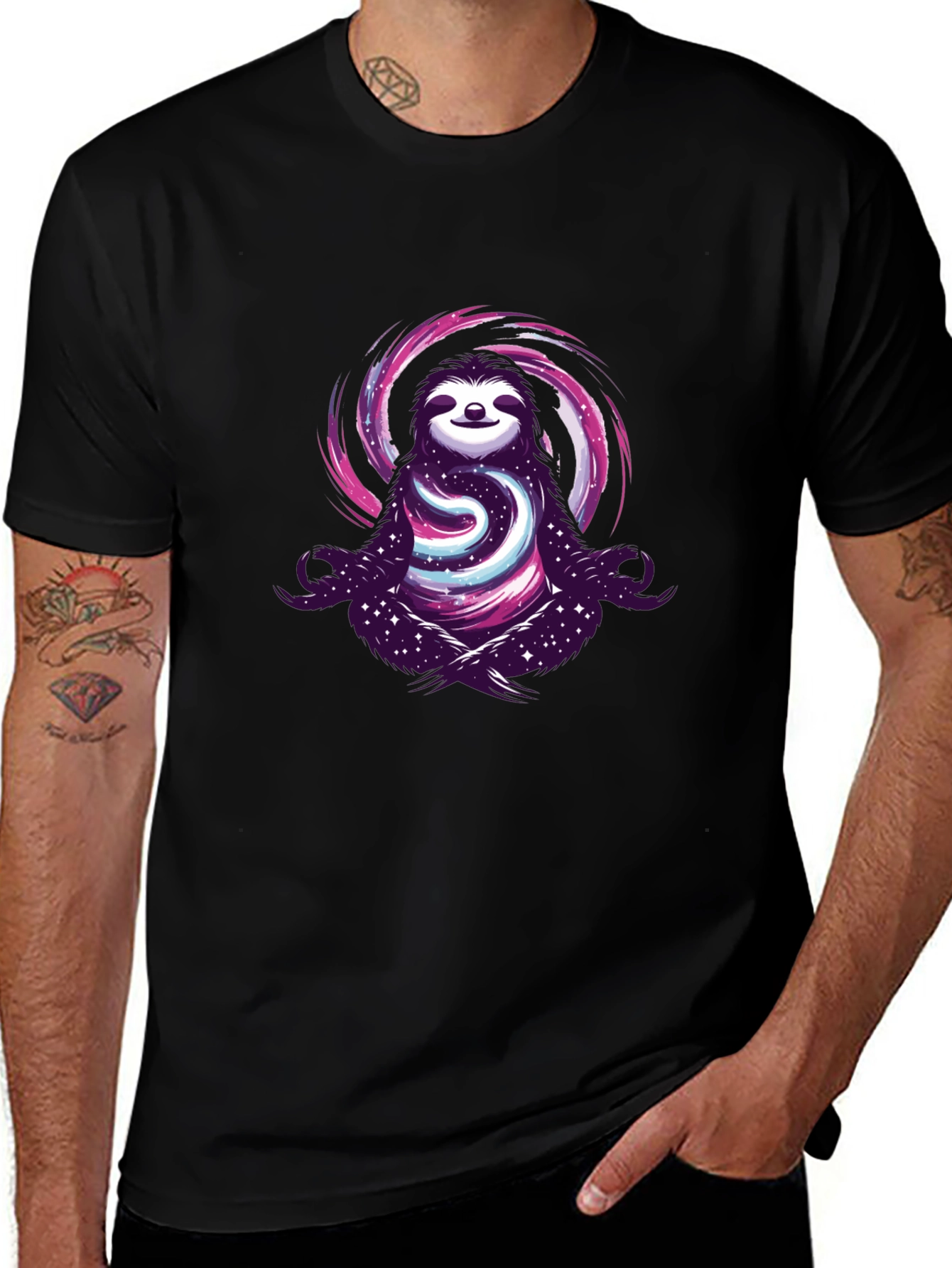 Cosmic Sloth T-Shirt - Galactic Zen Style