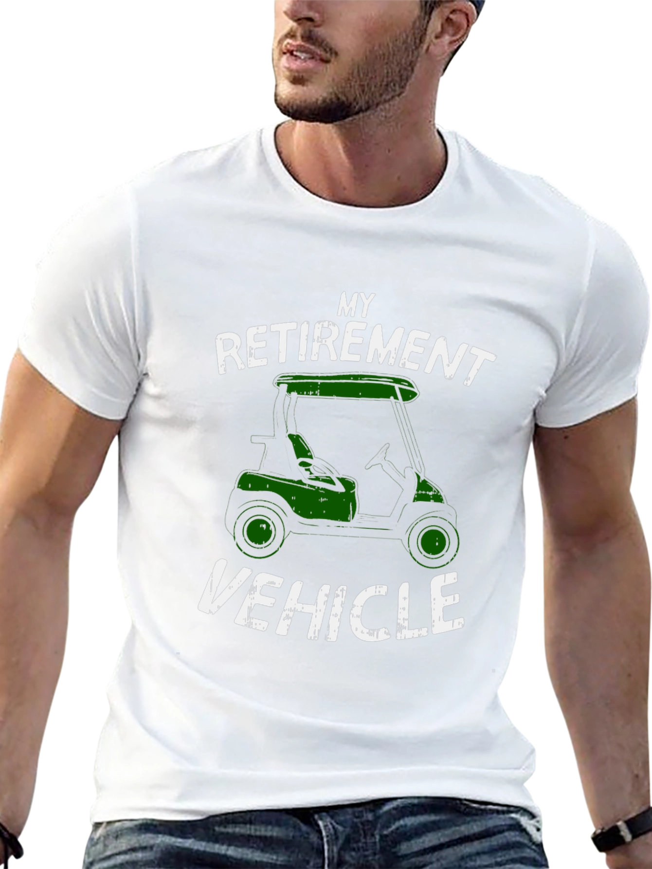 Retirement Vehicle T-Shirt - Golf Cart Design