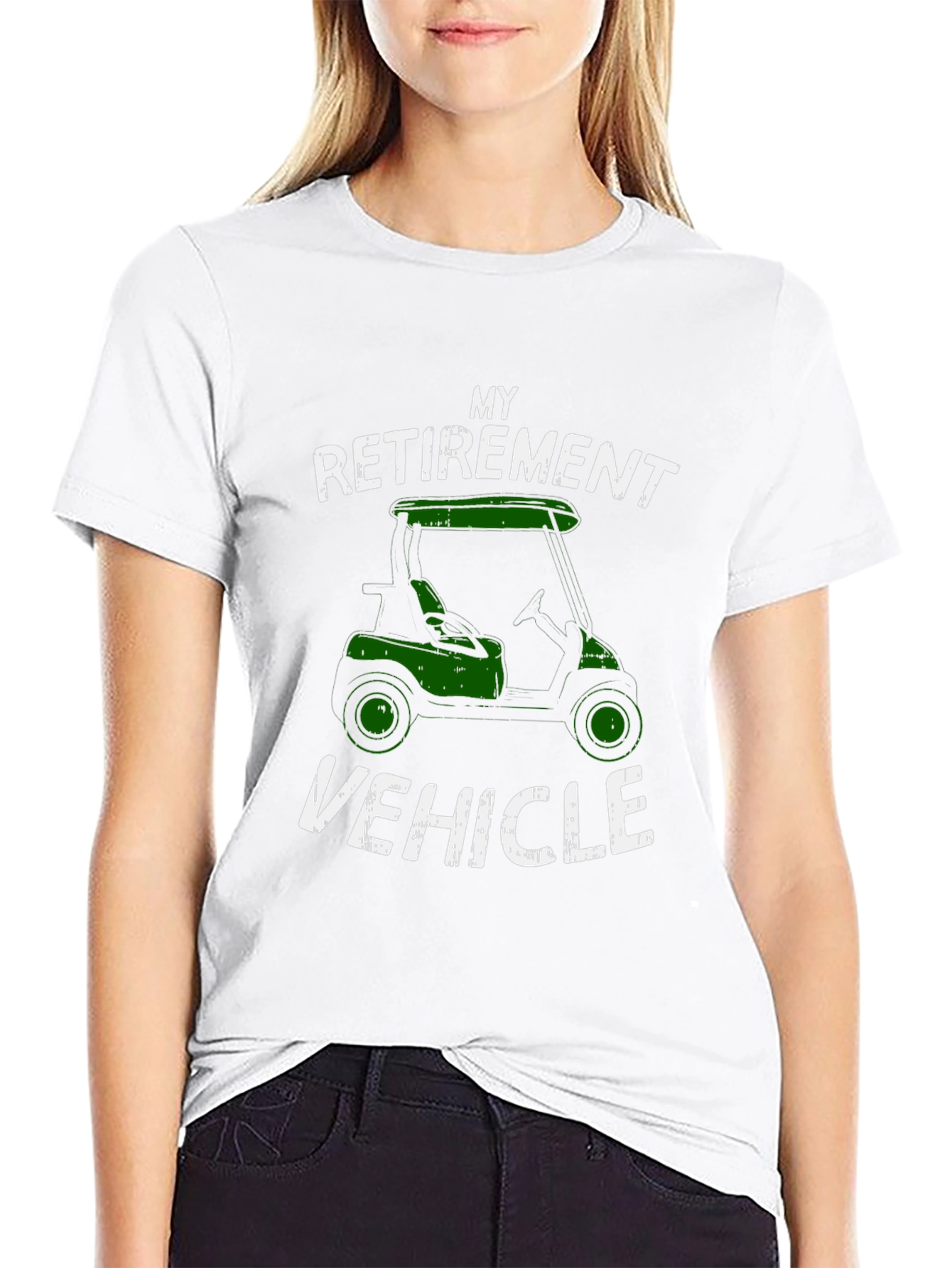 Retirement Vehicle T-Shirt - Golf Cart Design