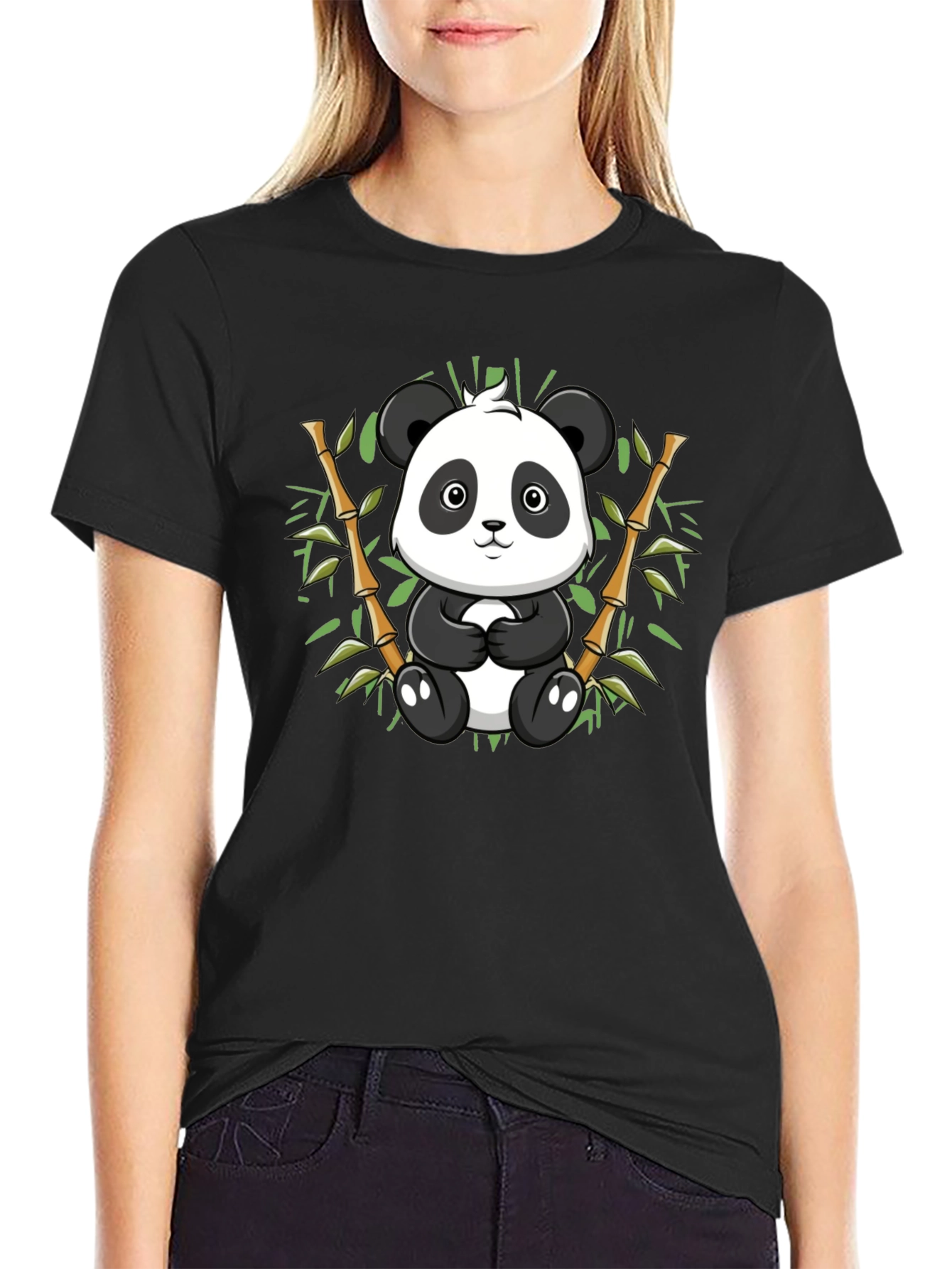 Cute Panda Bamboo Graphic Tee