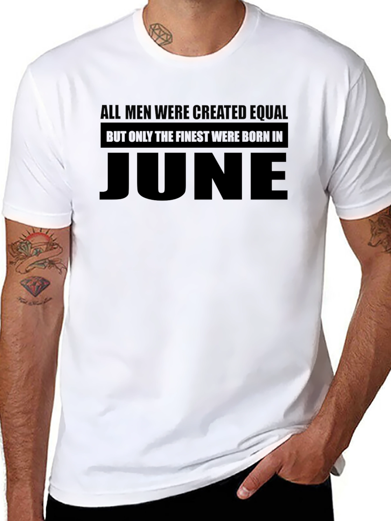 Finest Born in June Black Graphic T-Shirt