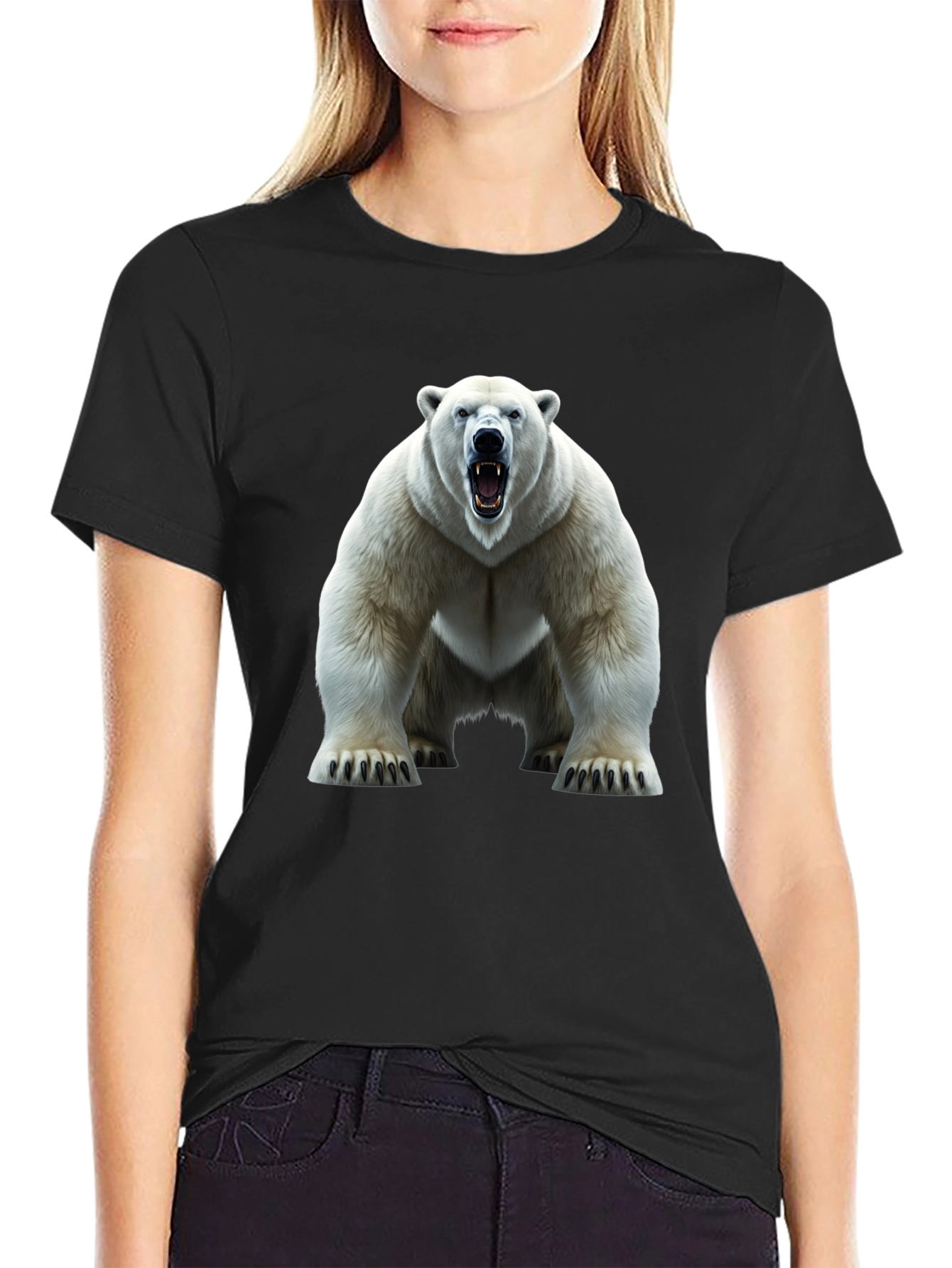 Polar Bear Graphic Tee - Fierce Animal Print