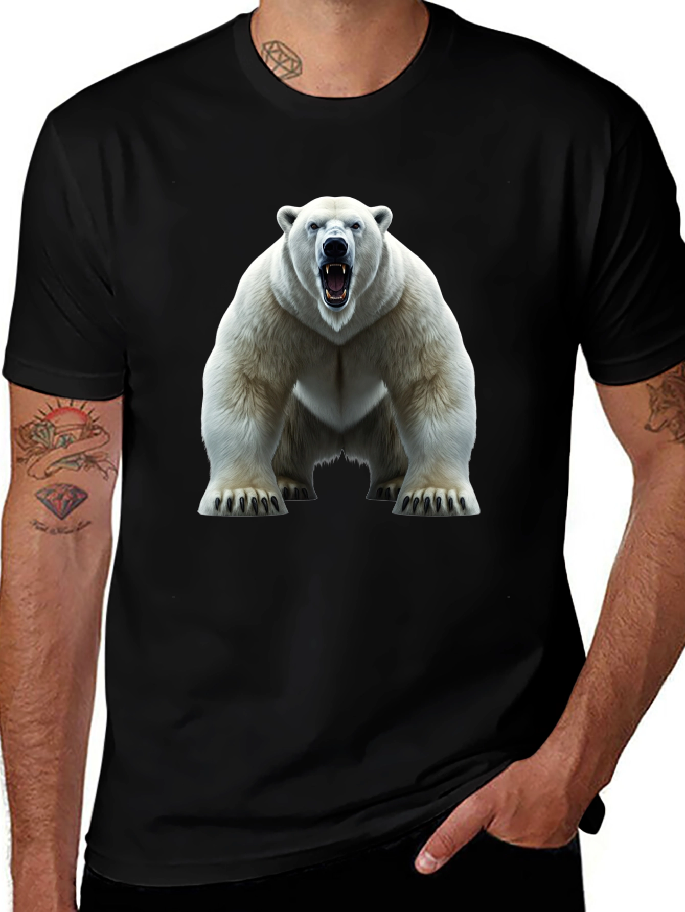 Polar Bear Graphic Tee - Fierce Animal Print
