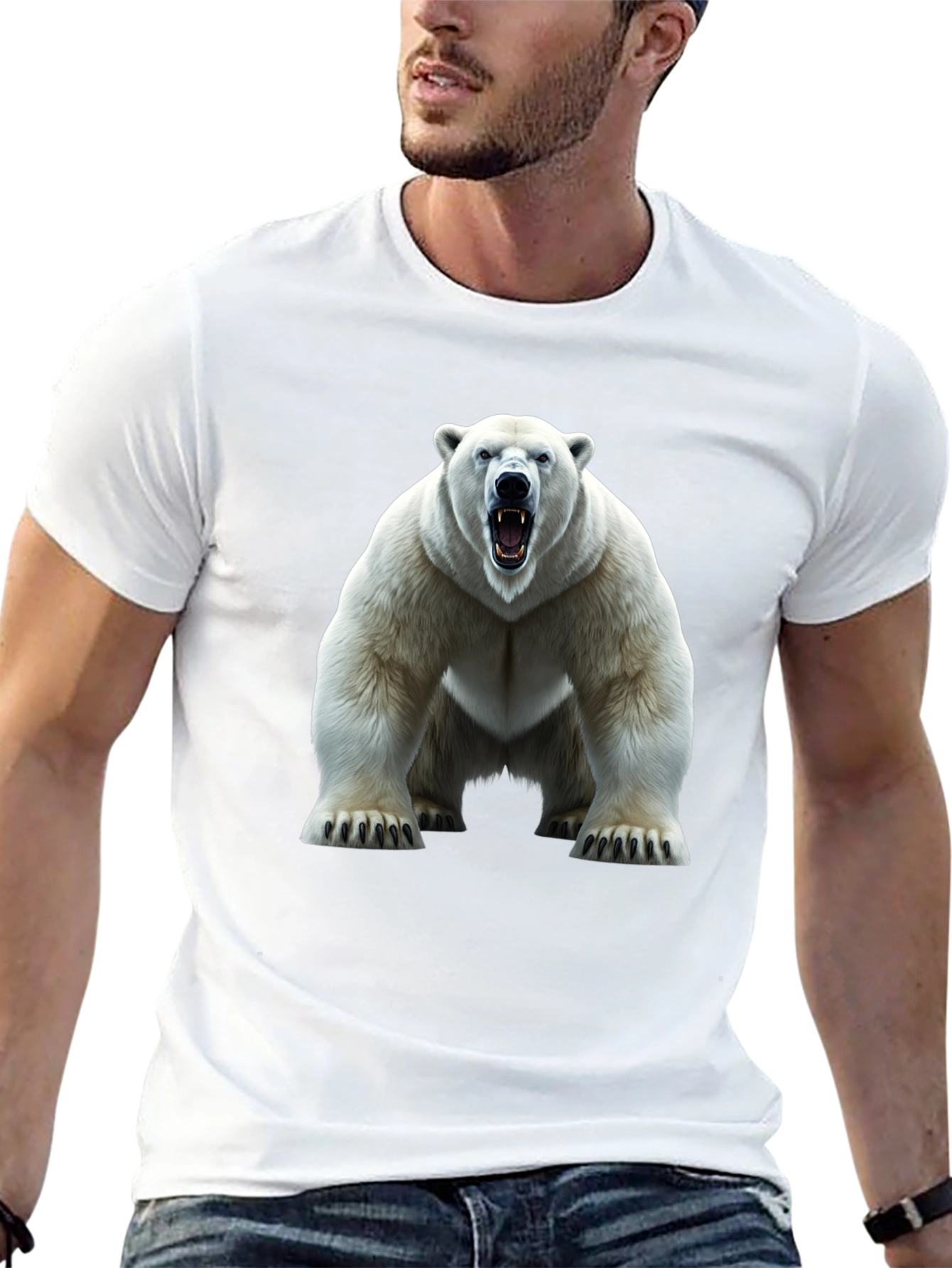 Polar Bear Graphic Tee - Fierce Animal Print