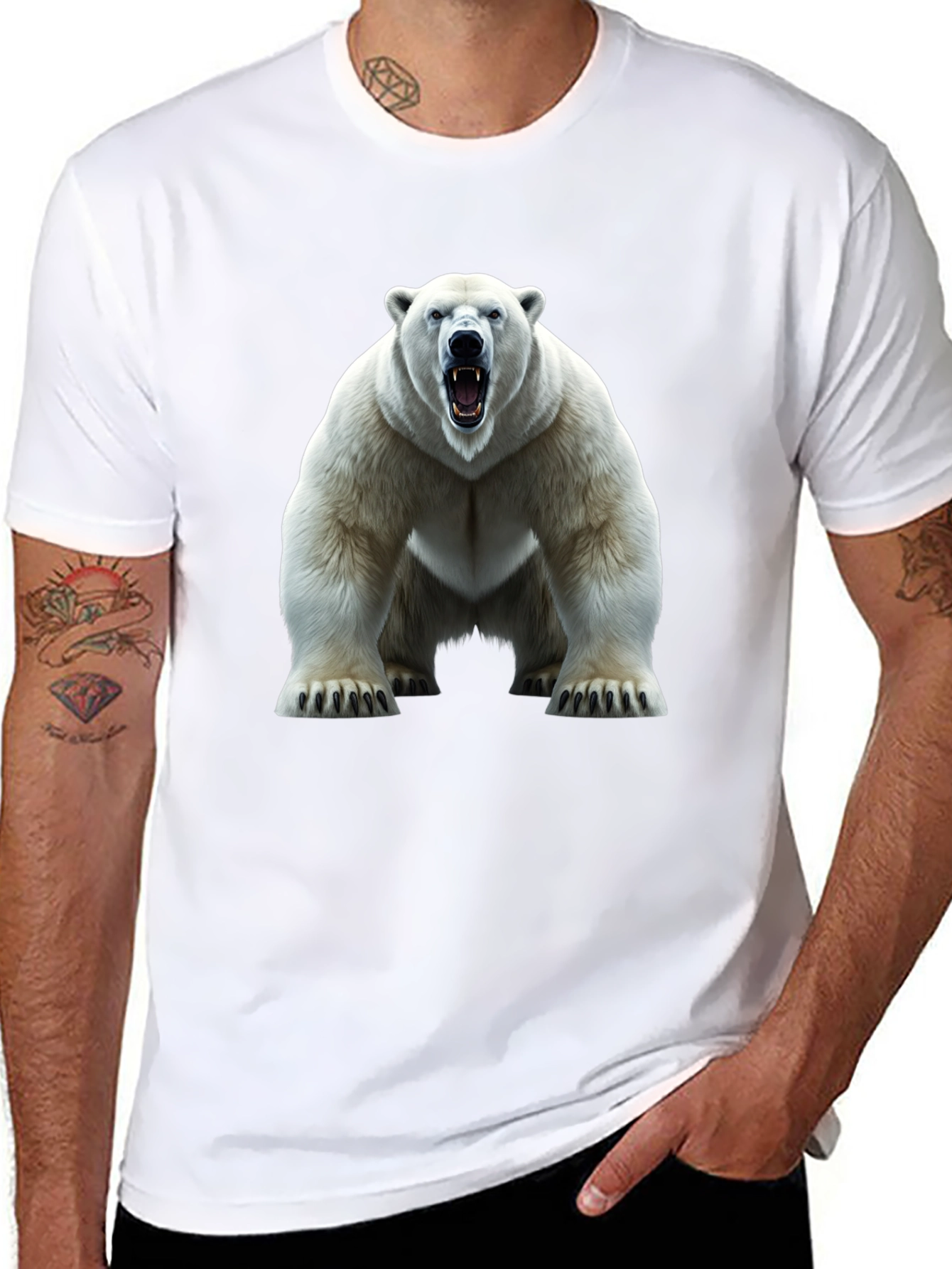 Polar Bear Graphic Tee - Fierce Animal Print