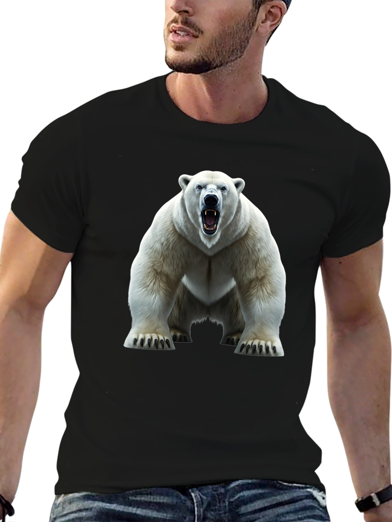 Polar Bear Graphic Tee - Fierce Animal Print