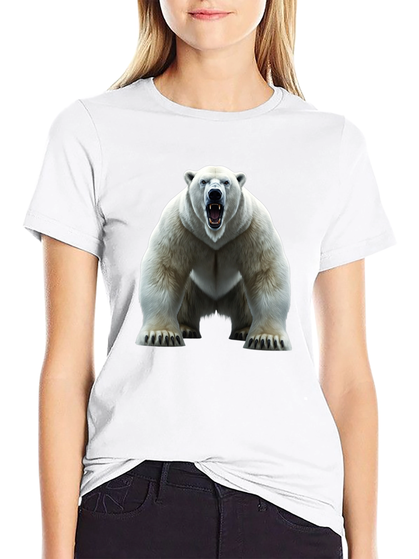 Polar Bear Graphic Tee - Fierce Animal Print