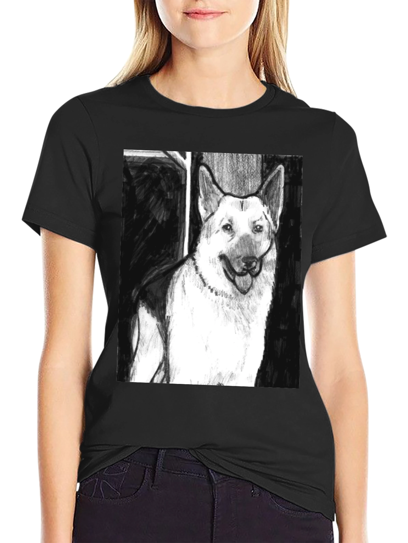 German Shepherd Dog Sketch T-Shirt