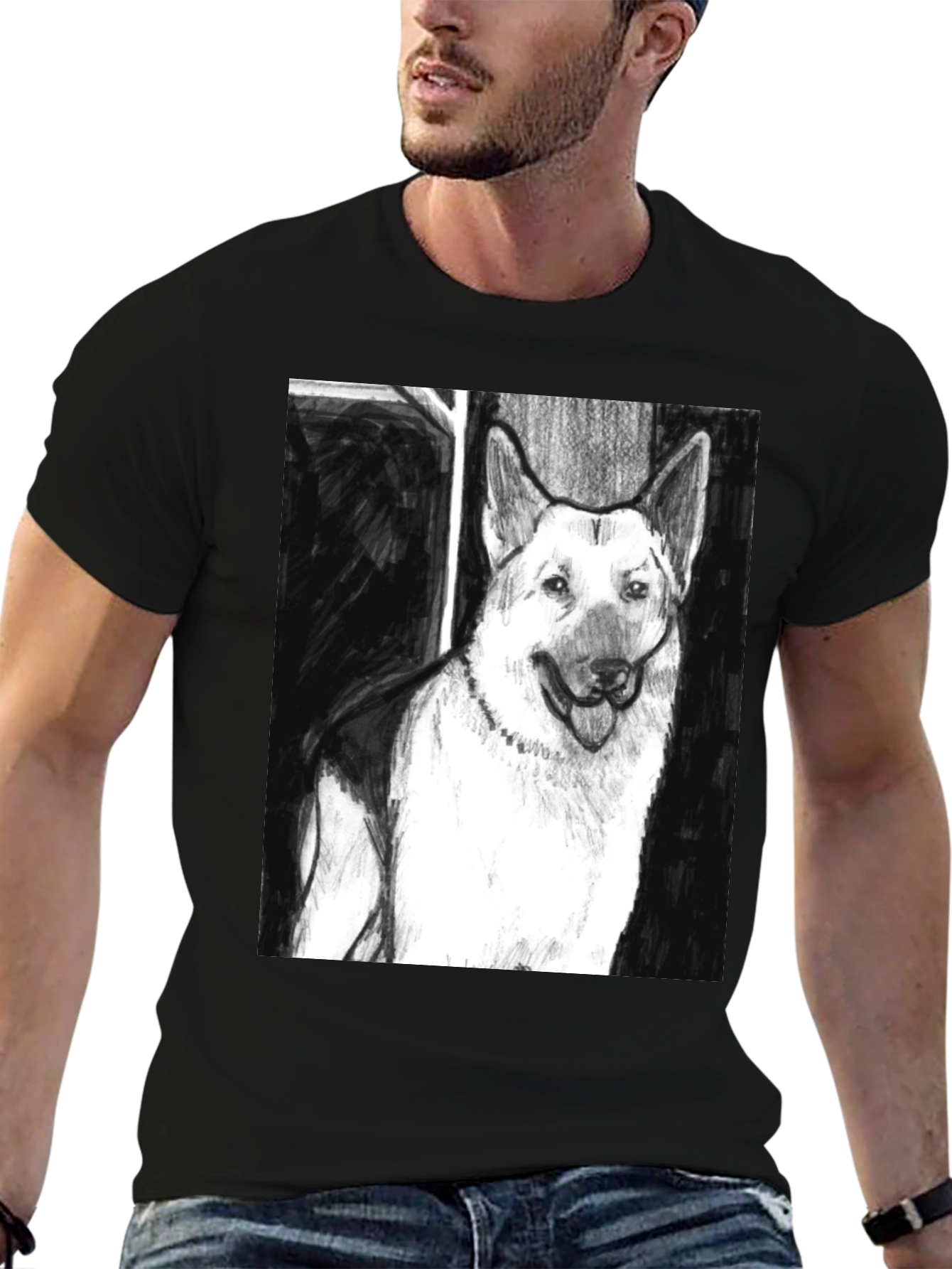 German Shepherd Dog Sketch T-Shirt