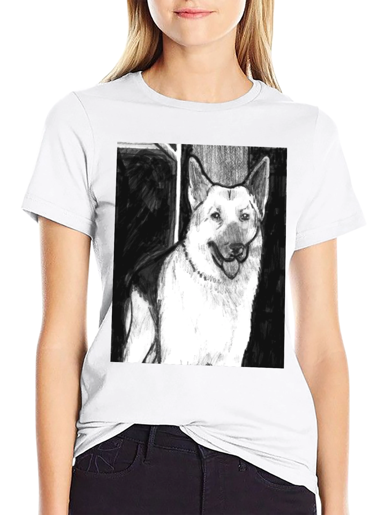 German Shepherd Dog Sketch T-Shirt