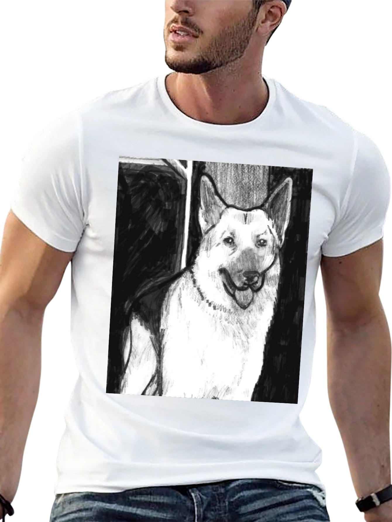 German Shepherd Dog Sketch T-Shirt