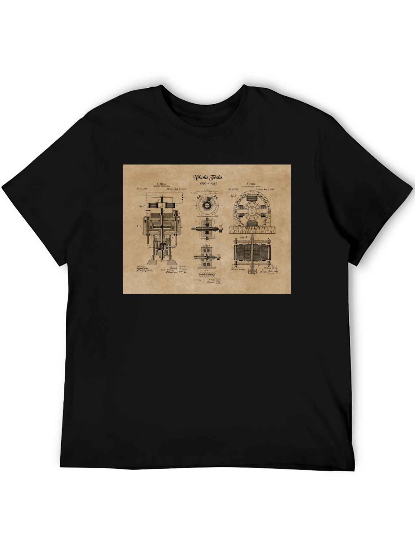 Nikola Tesla Blueprint T-Shirt