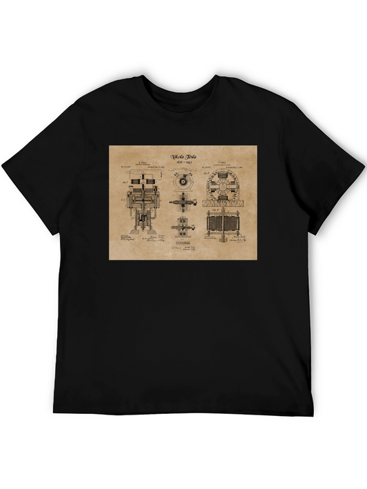 Nikola Tesla Blueprint T-Shirt