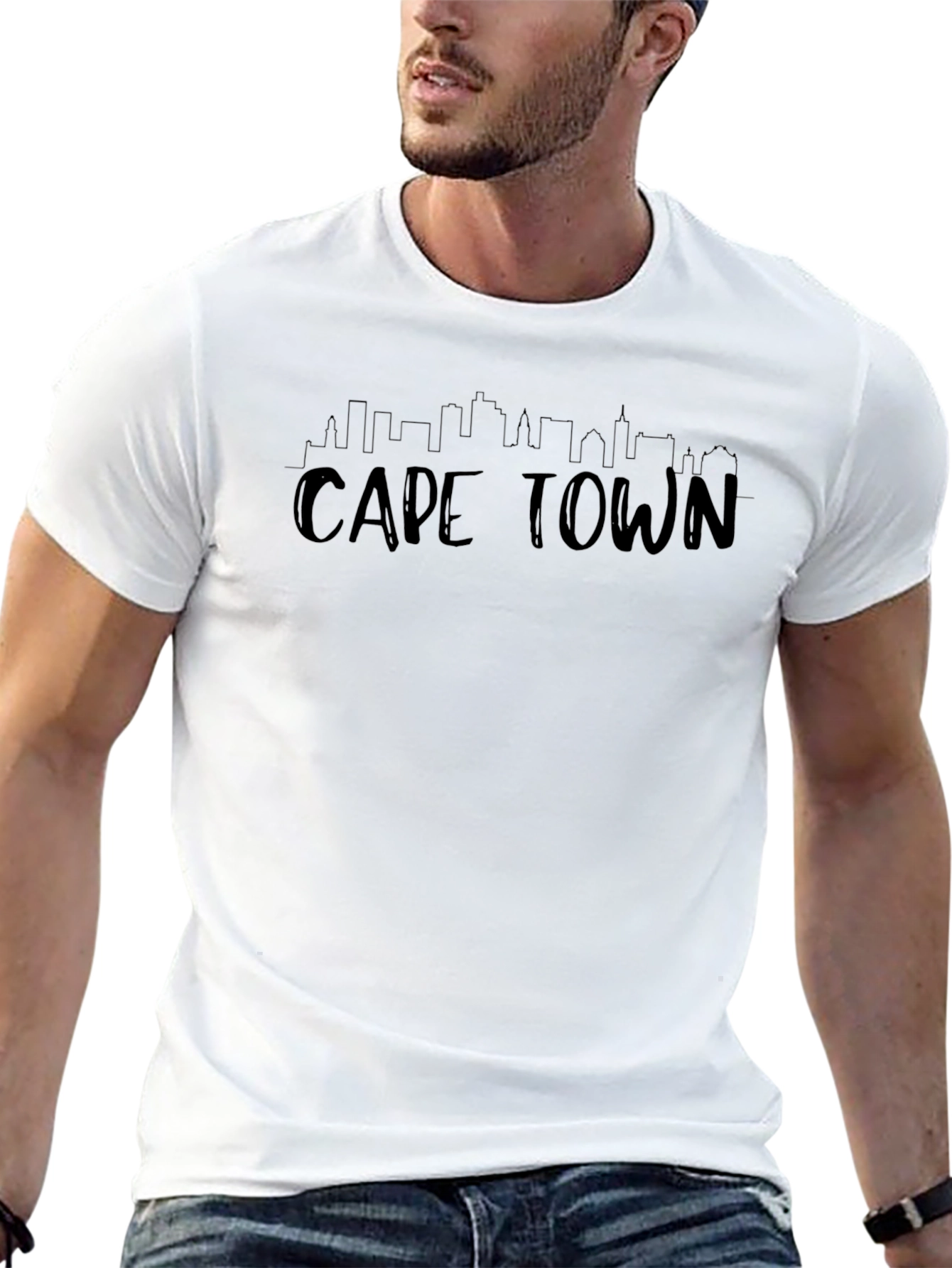 Cape Town Skyline Black Graphic T-Shirt