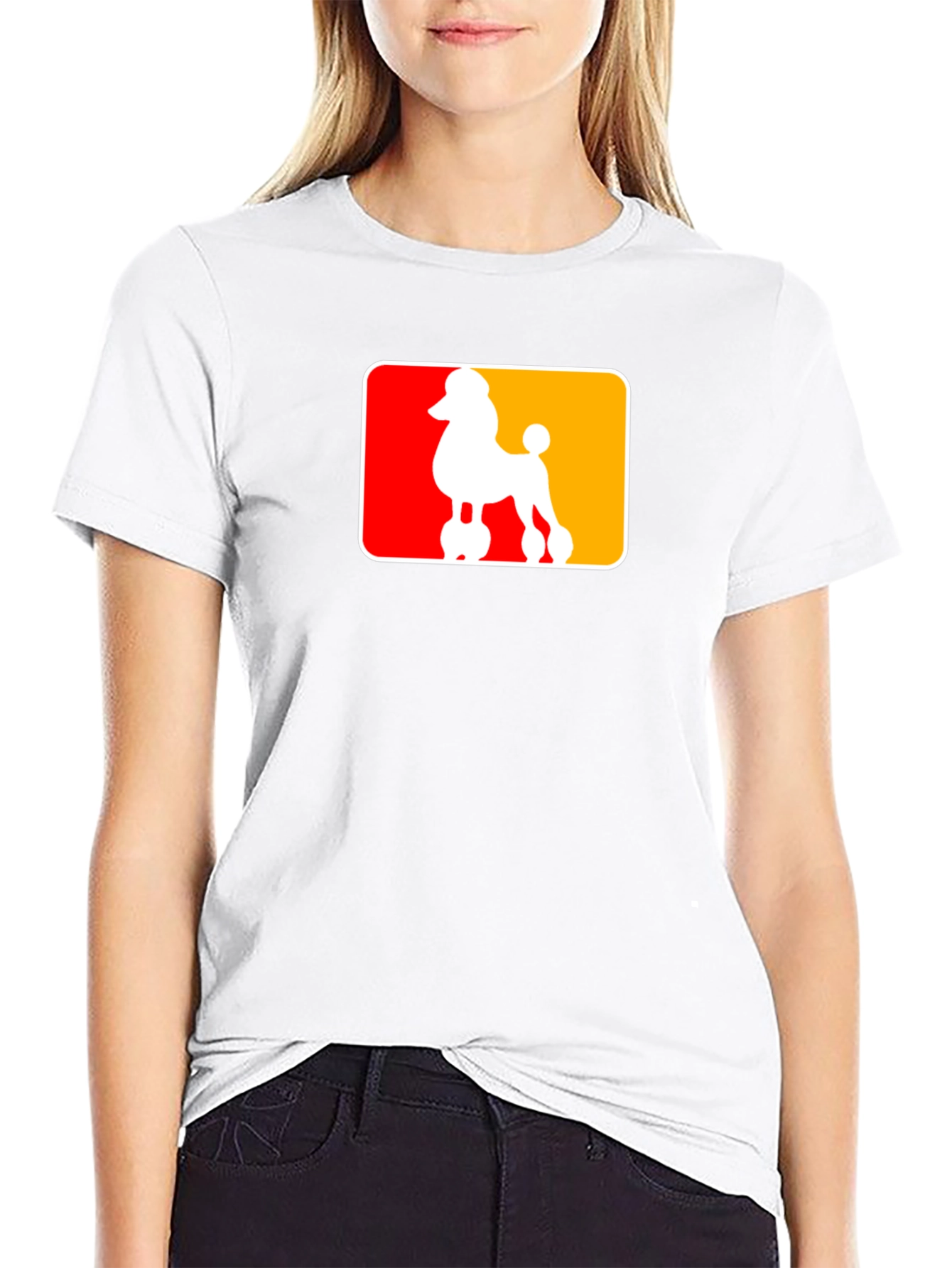 Poodle Silhouette Graphic Tee - Black