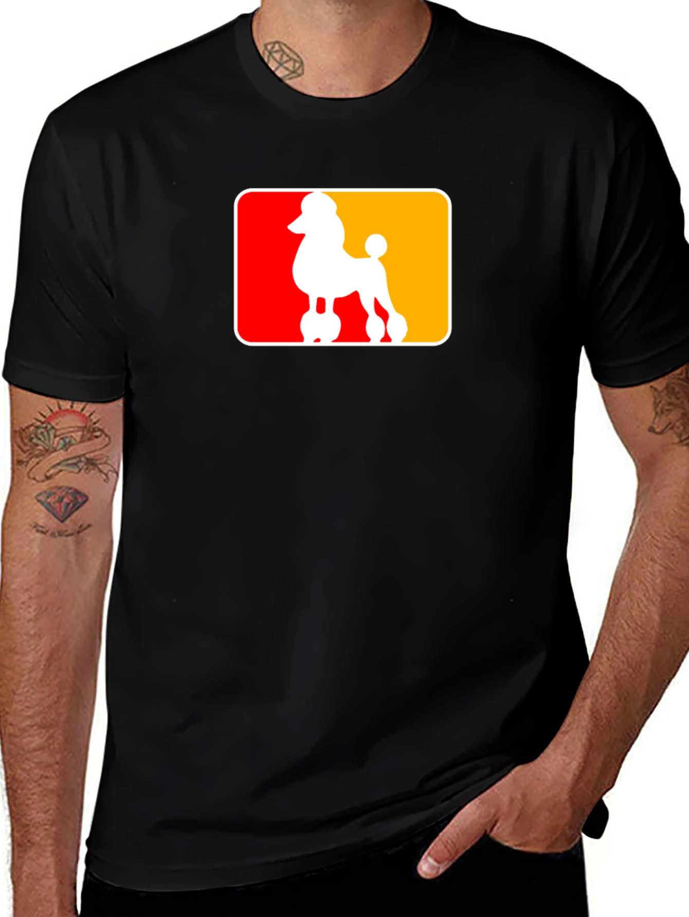 Poodle Silhouette Graphic Tee - Black