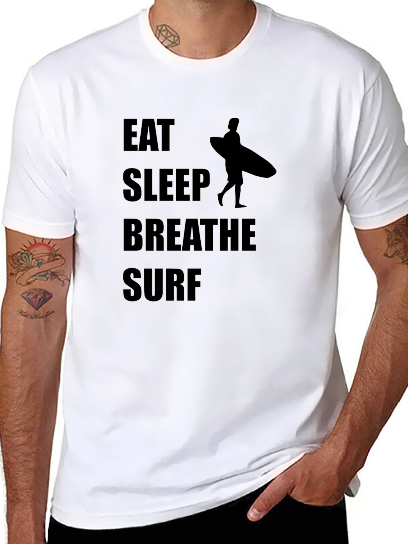 Eat Sleep Breathe Surf Black T-Shirt