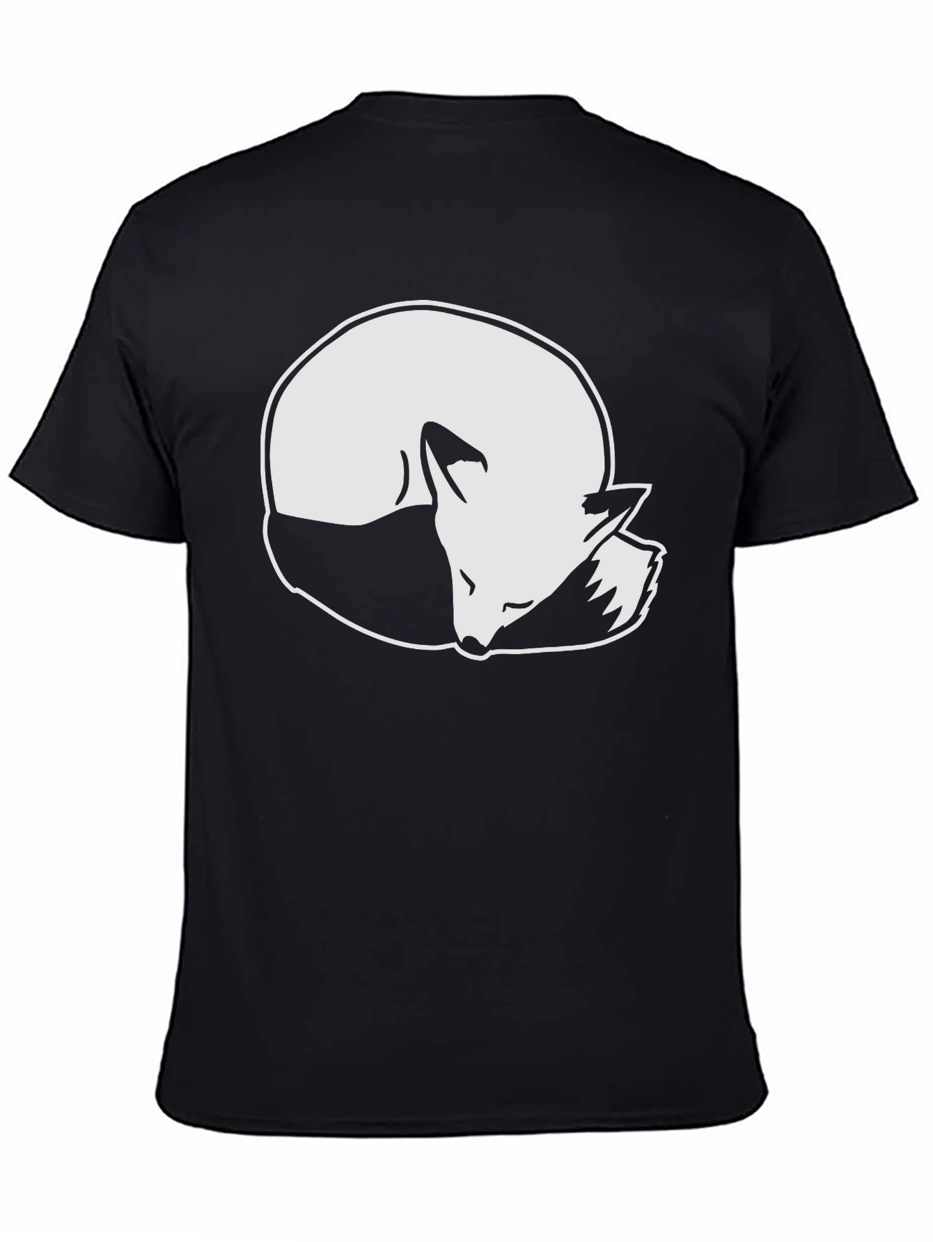 Sleeping Fox Graphic Tee - Stylish Black T-Shirt
