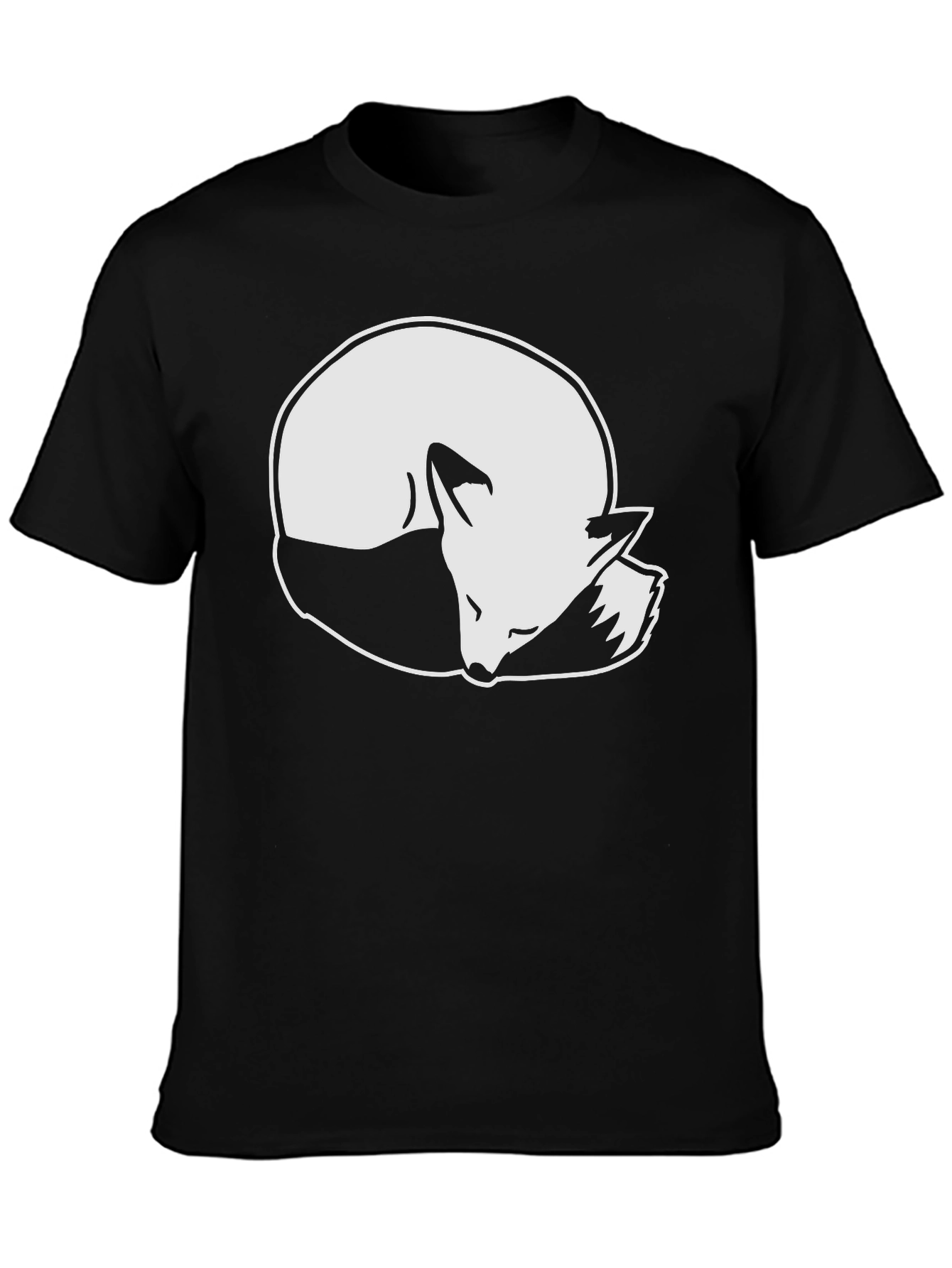 Sleeping Fox Graphic Tee - Stylish Black T-Shirt