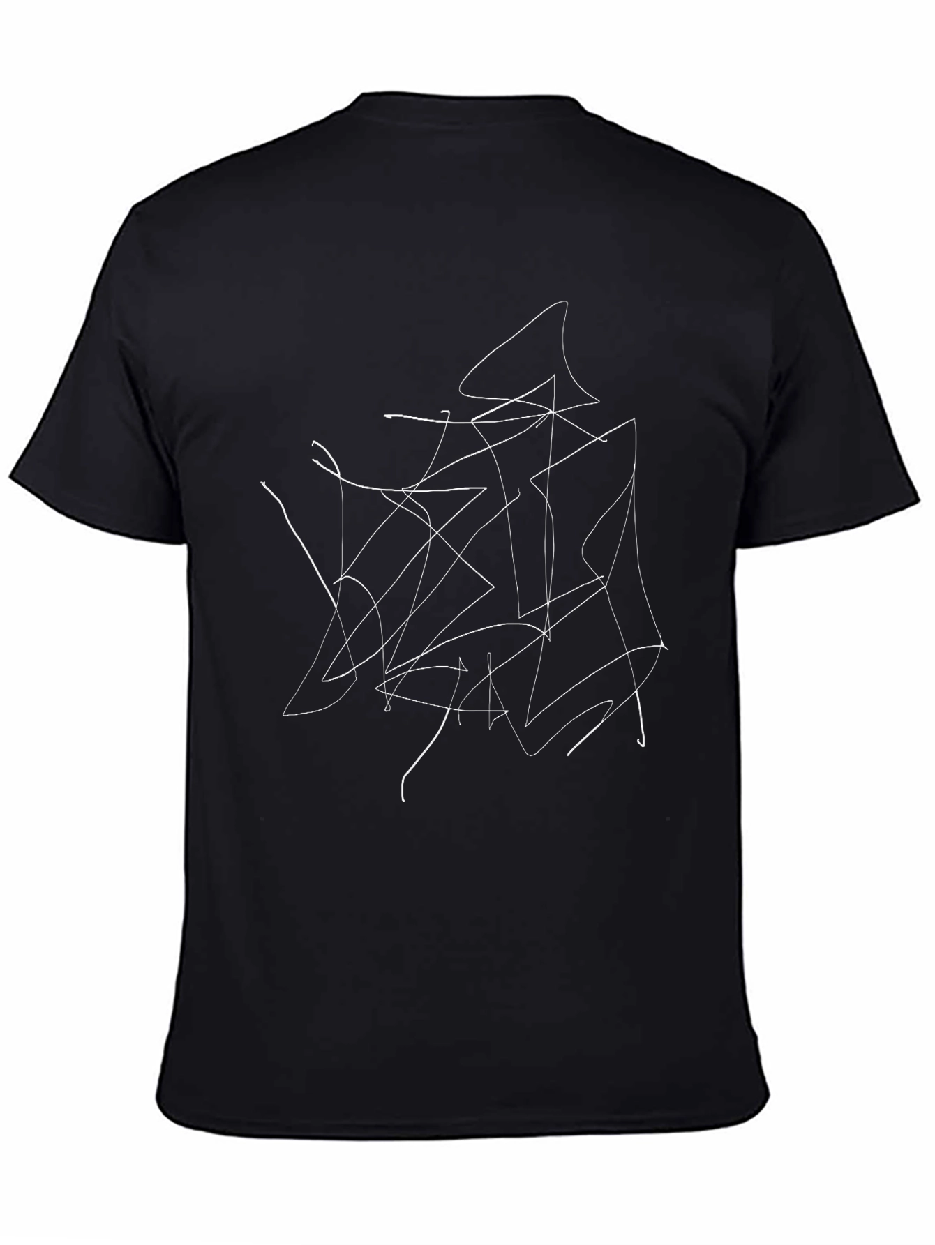 Abstract Line Art Black T-Shirt - Modern Graphic Tee