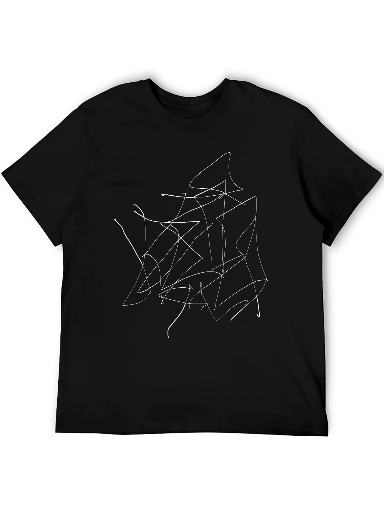 Abstract Line Art Black T-Shirt - Modern Graphic Tee