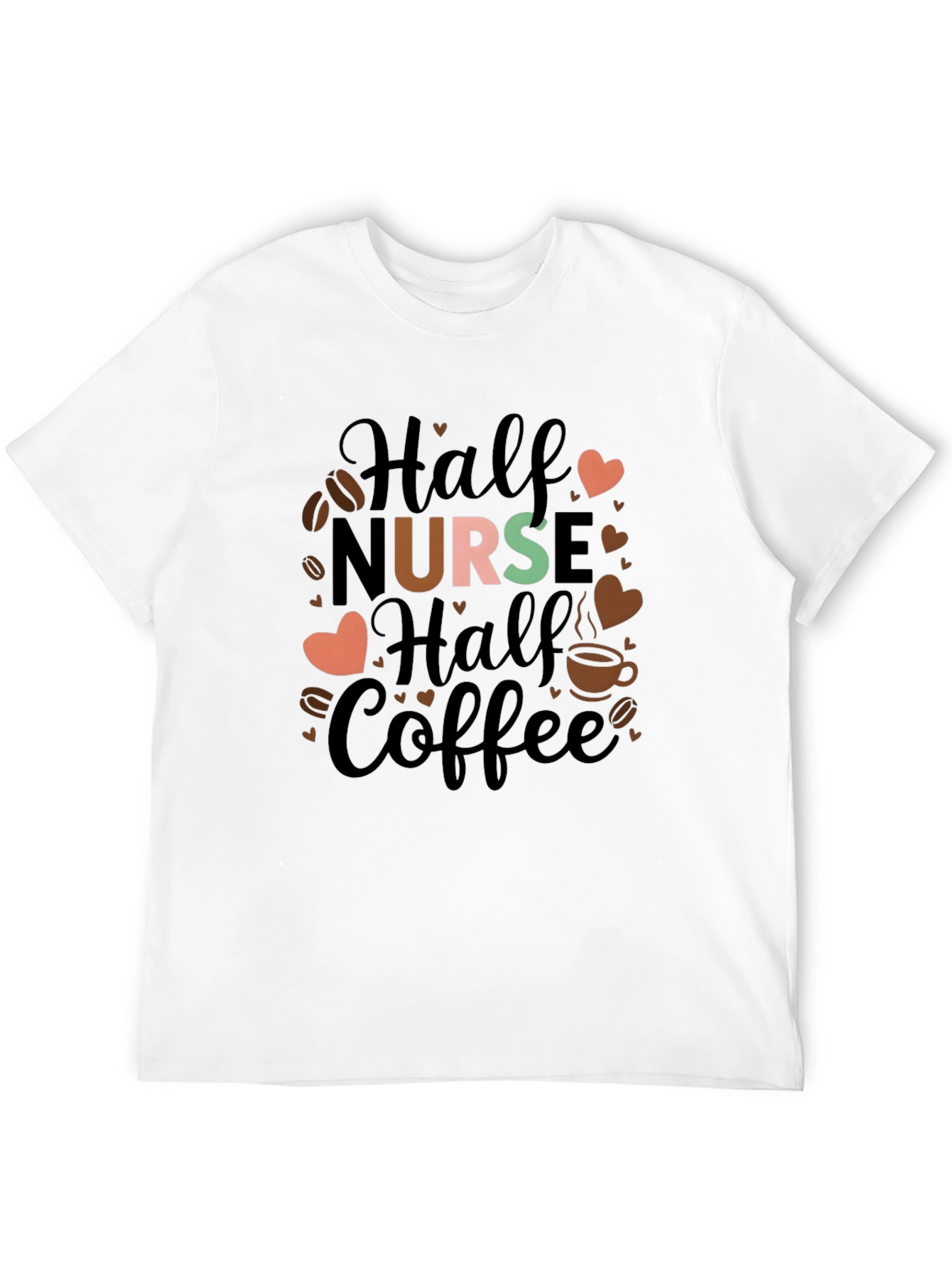 Half Nurse Half Coffee Graphic T-Shirt