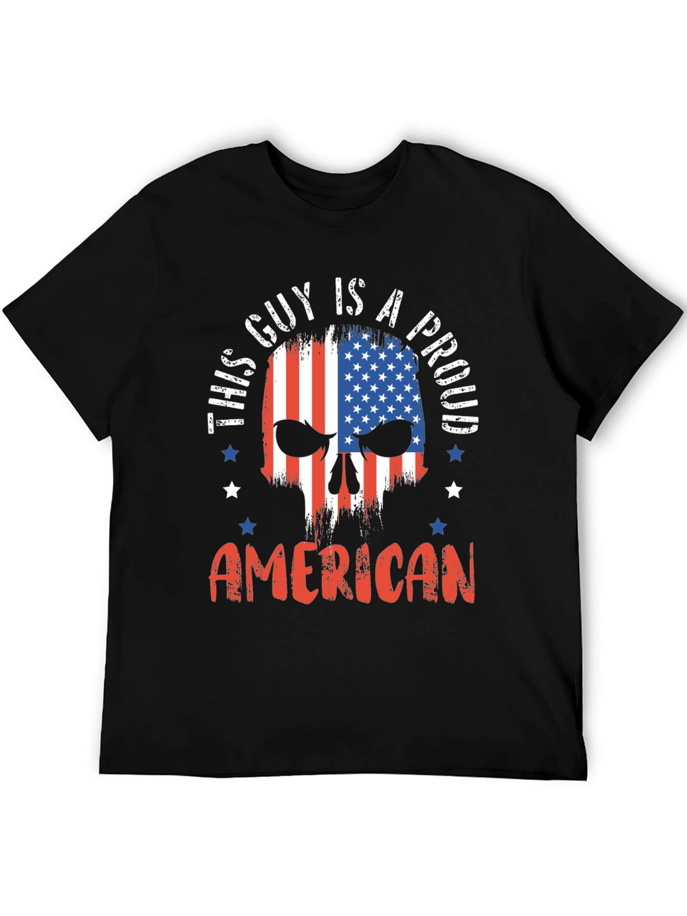 Proud American Skull Graphic T-Shirt