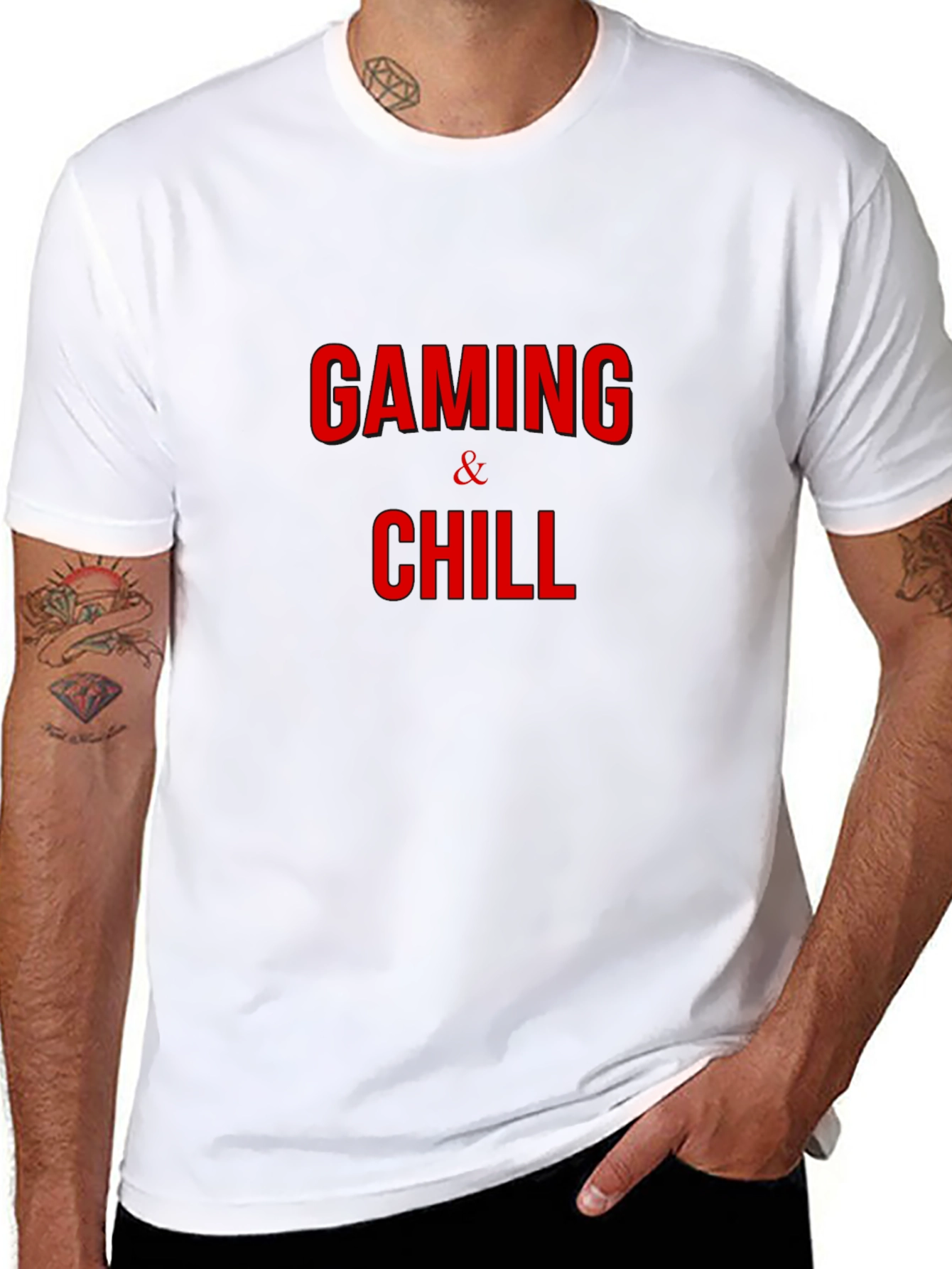 Gaming & Chill Black Graphic Tee