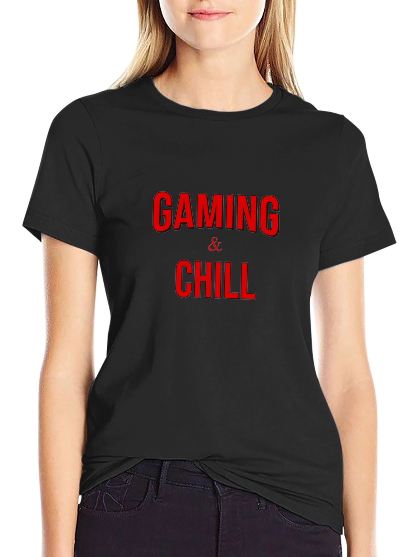 Gaming & Chill Black Graphic Tee