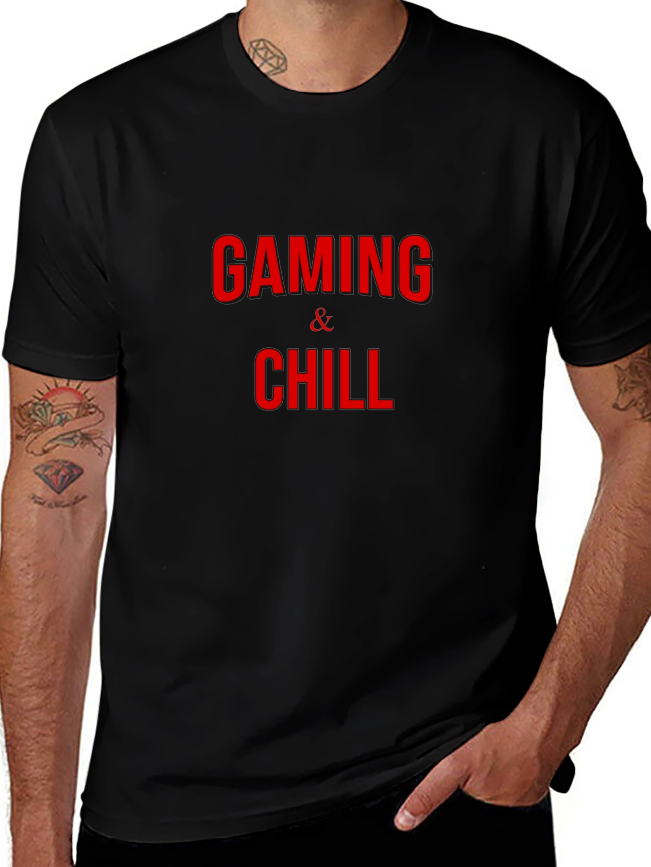 Gaming & Chill Black Graphic Tee