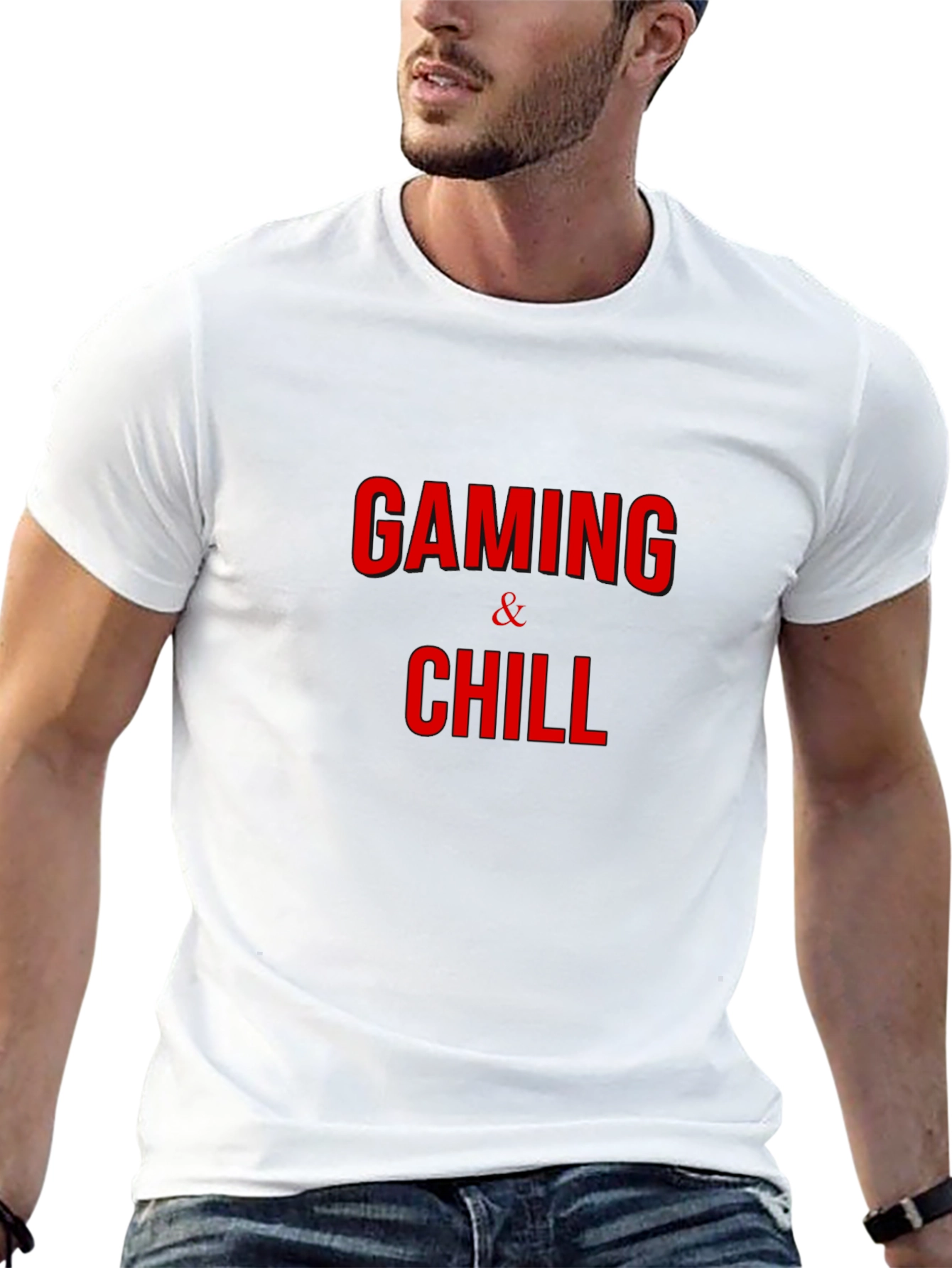 Gaming & Chill Black Graphic Tee