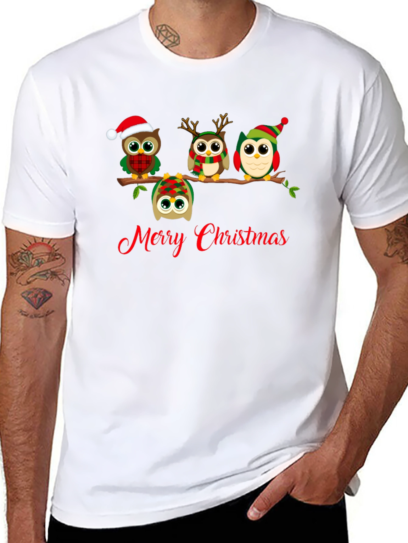 Merry Christmas Owl T-Shirt