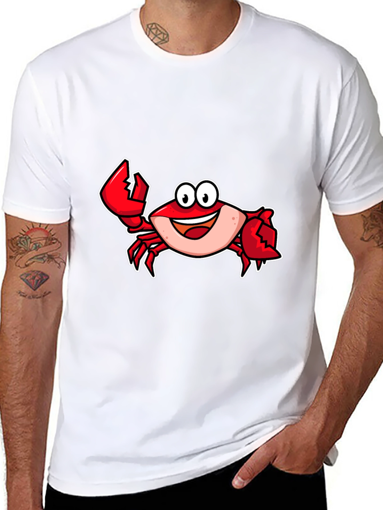 Cartoon Crab Graphic T-Shirt - Fun Stylish Tee