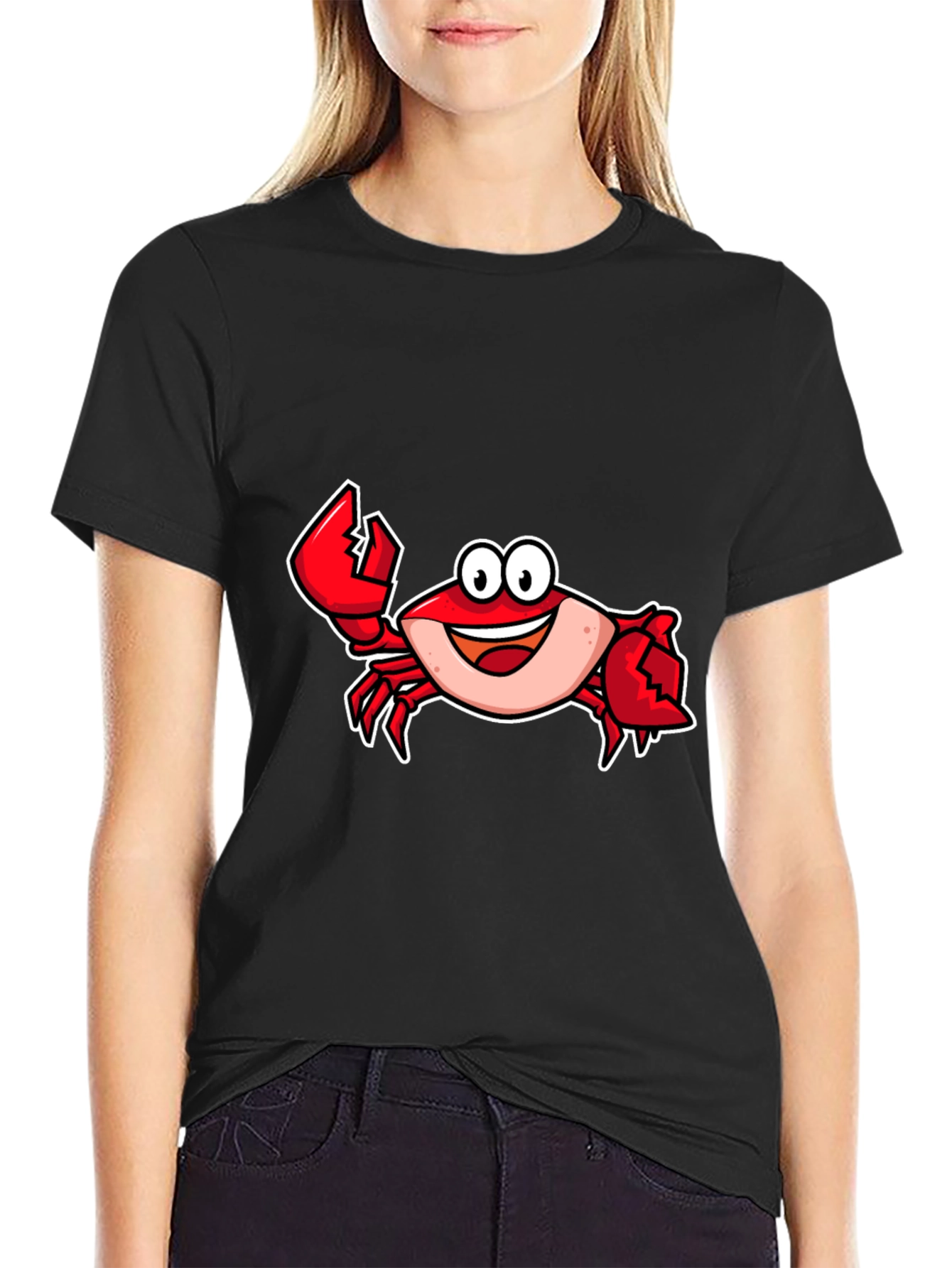 Cartoon Crab Graphic T-Shirt - Fun Stylish Tee