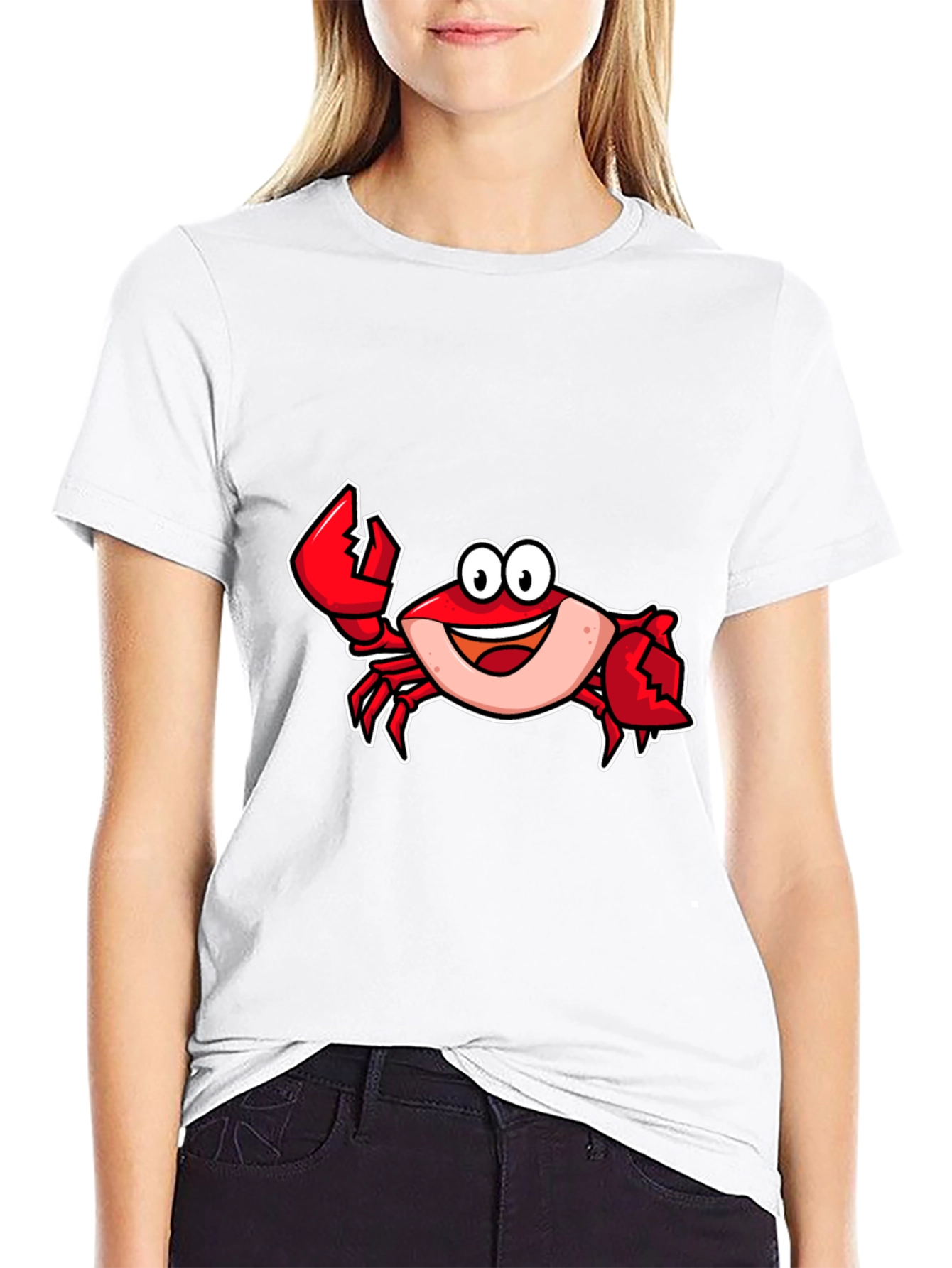 Cartoon Crab Graphic T-Shirt - Fun Stylish Tee