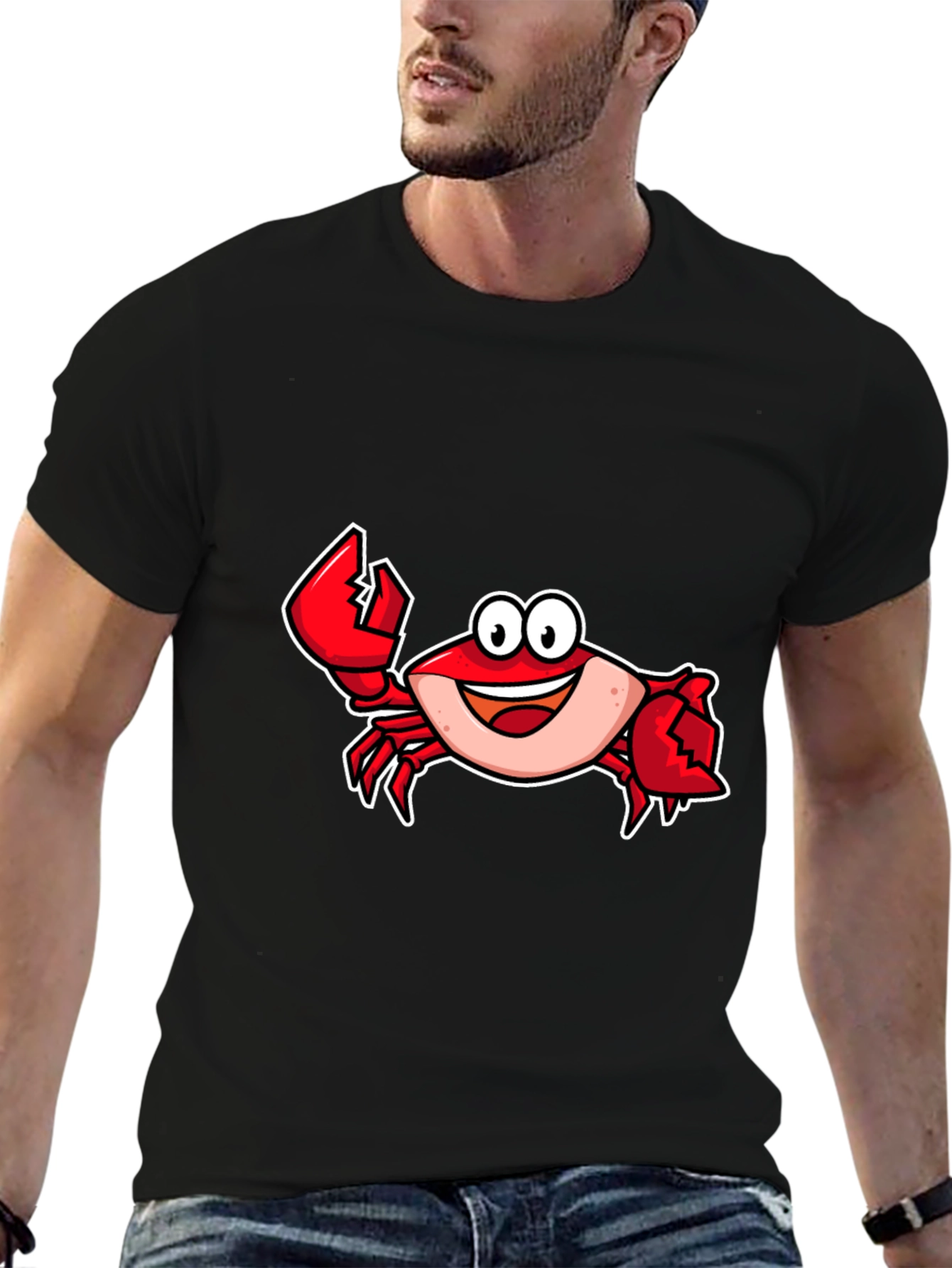 Cartoon Crab Graphic T-Shirt - Fun Stylish Tee