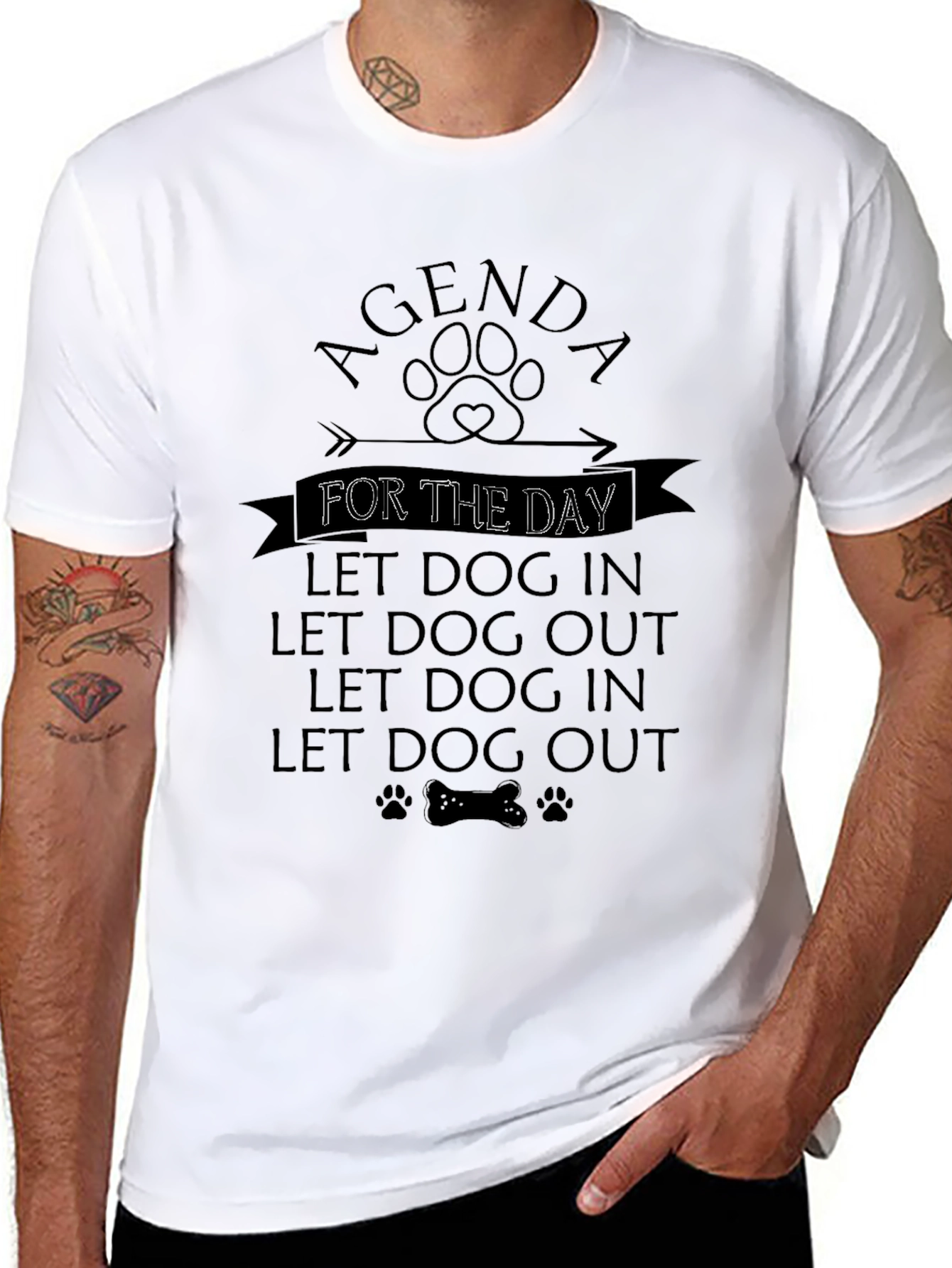 Dog Lover Agenda T-Shirt - Funny Pet Owner Tee