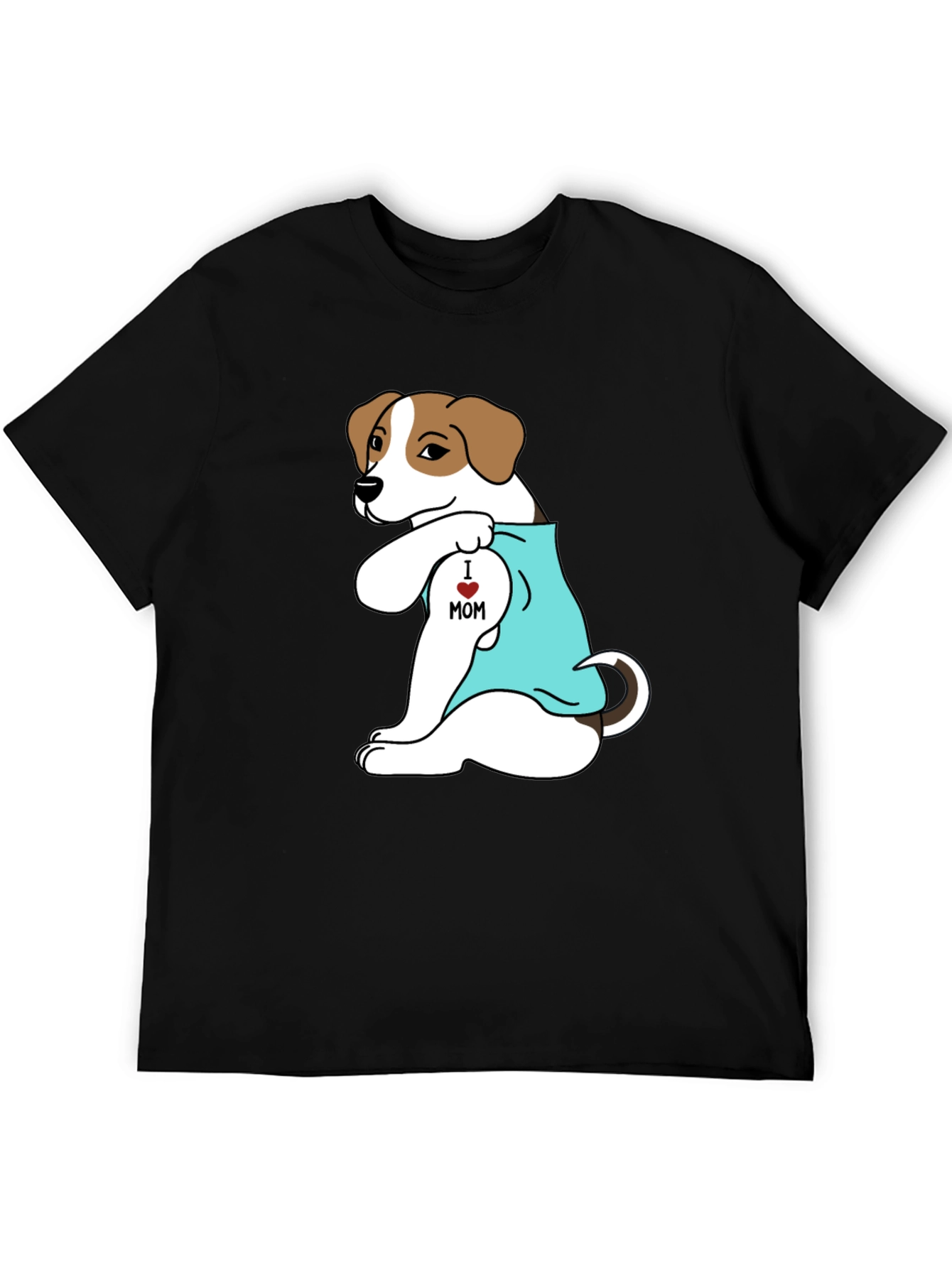 Dog Mom Tattoo T-Shirt - Black Cotton Tee