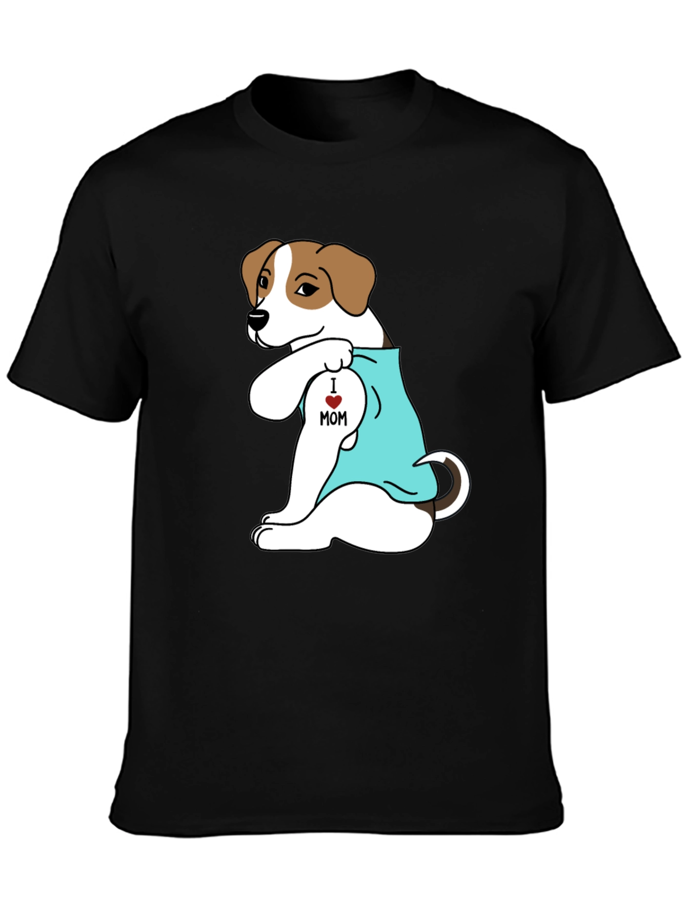 Dog Mom Tattoo T-Shirt - Black Cotton Tee