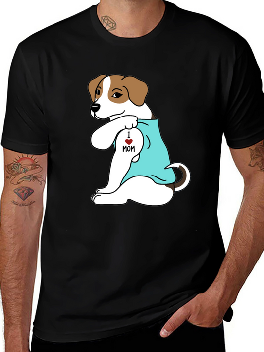 Dog Mom Tattoo T-Shirt - Black Cotton Tee