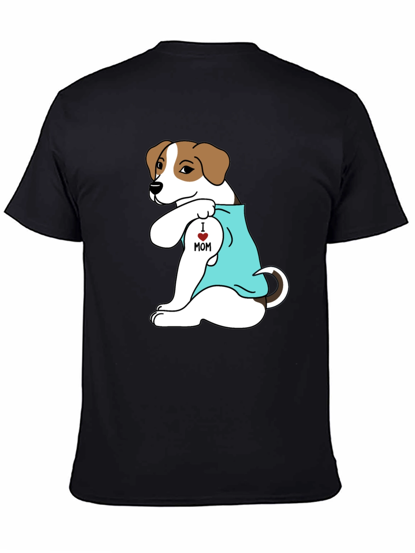 Dog Mom Tattoo T-Shirt - Black Cotton Tee