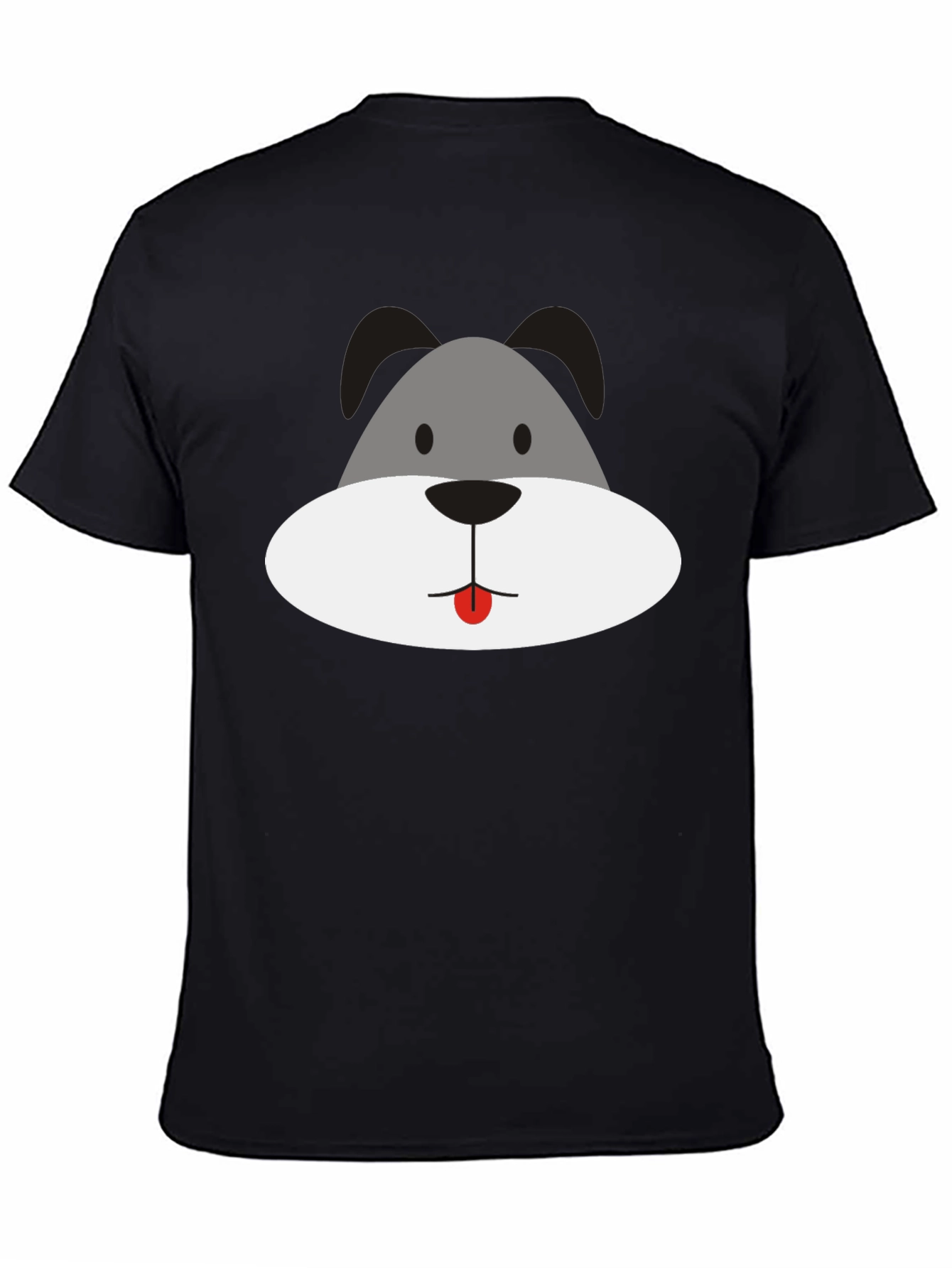 Dog Face Graphic Black T-Shirt